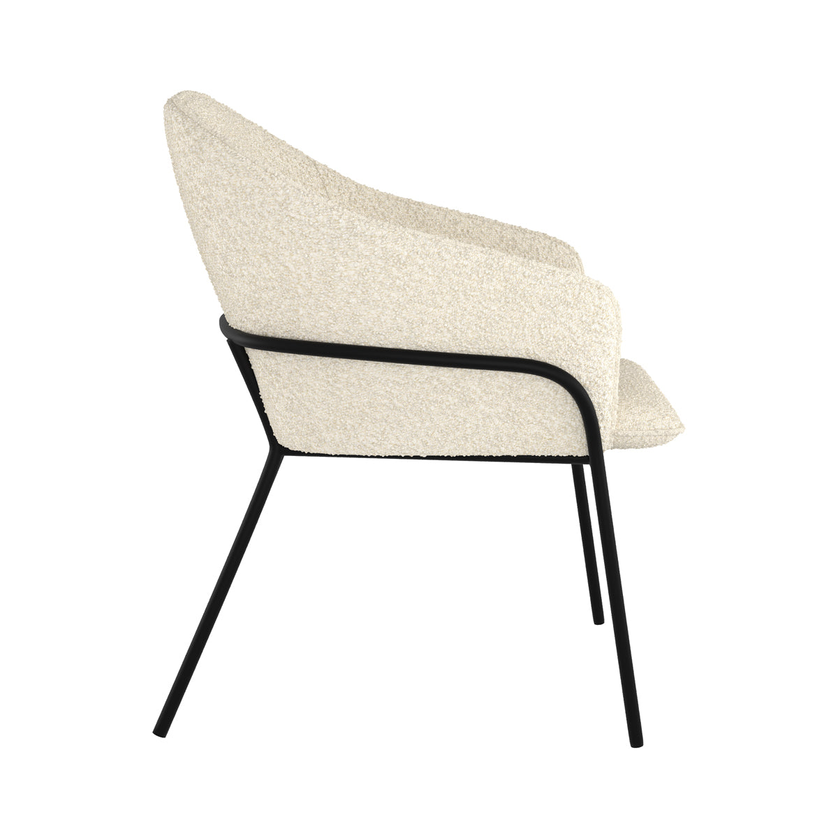 chaise confortable blanche effet laine bouclette toscane