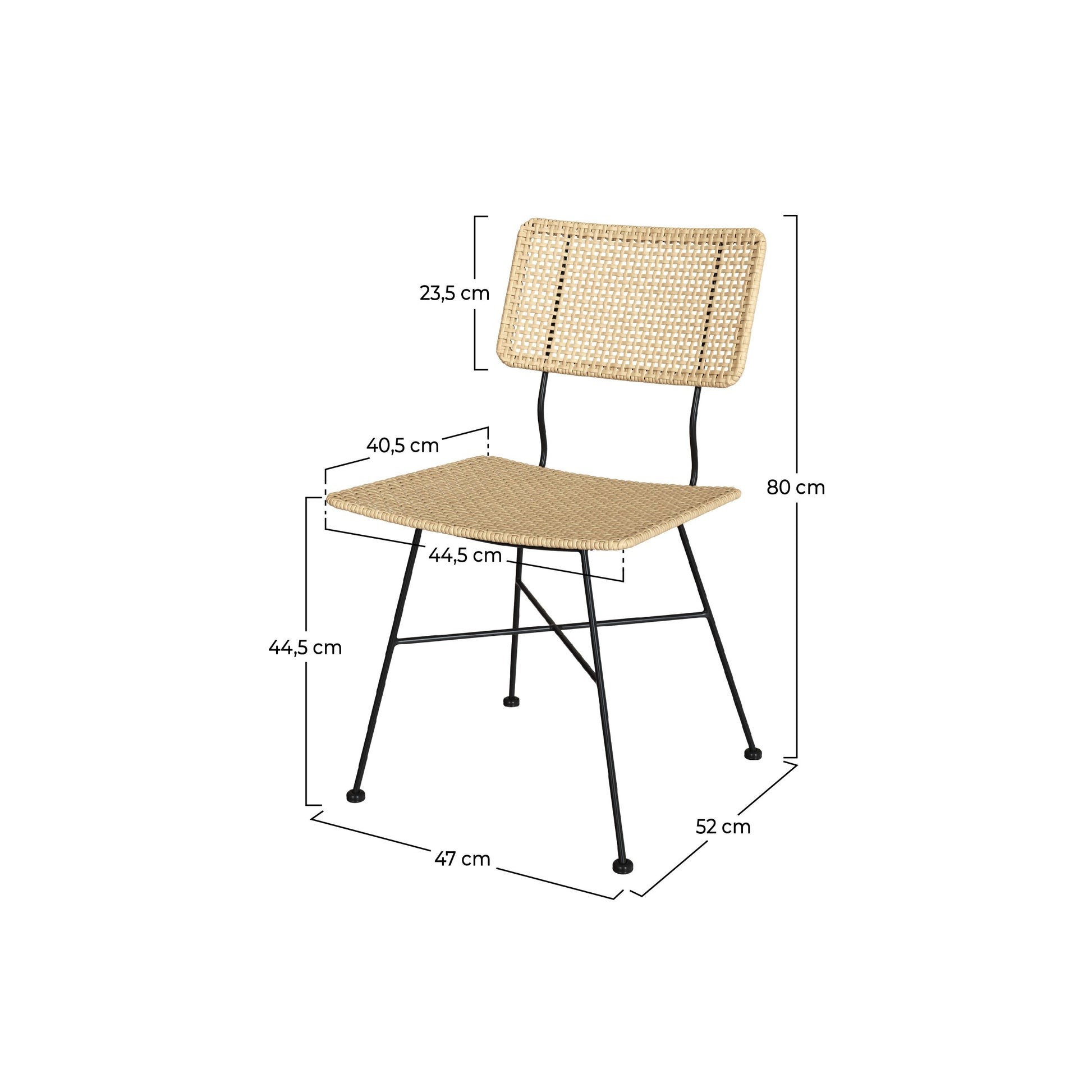 chaise confortable borga en rotin et metal