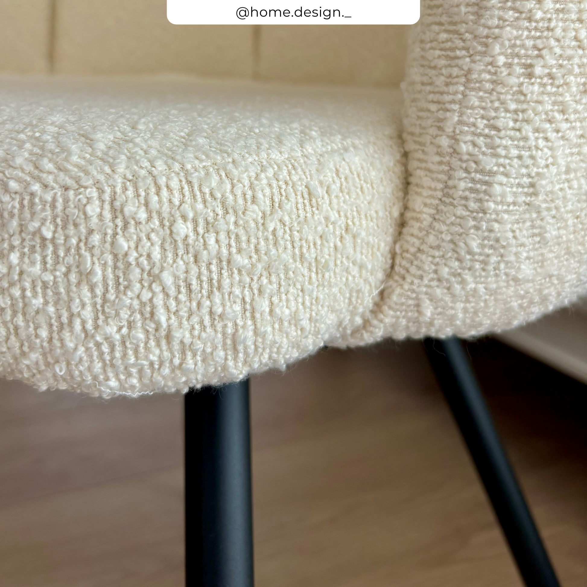 chaise cosette en tissu boucle beige lot de 2