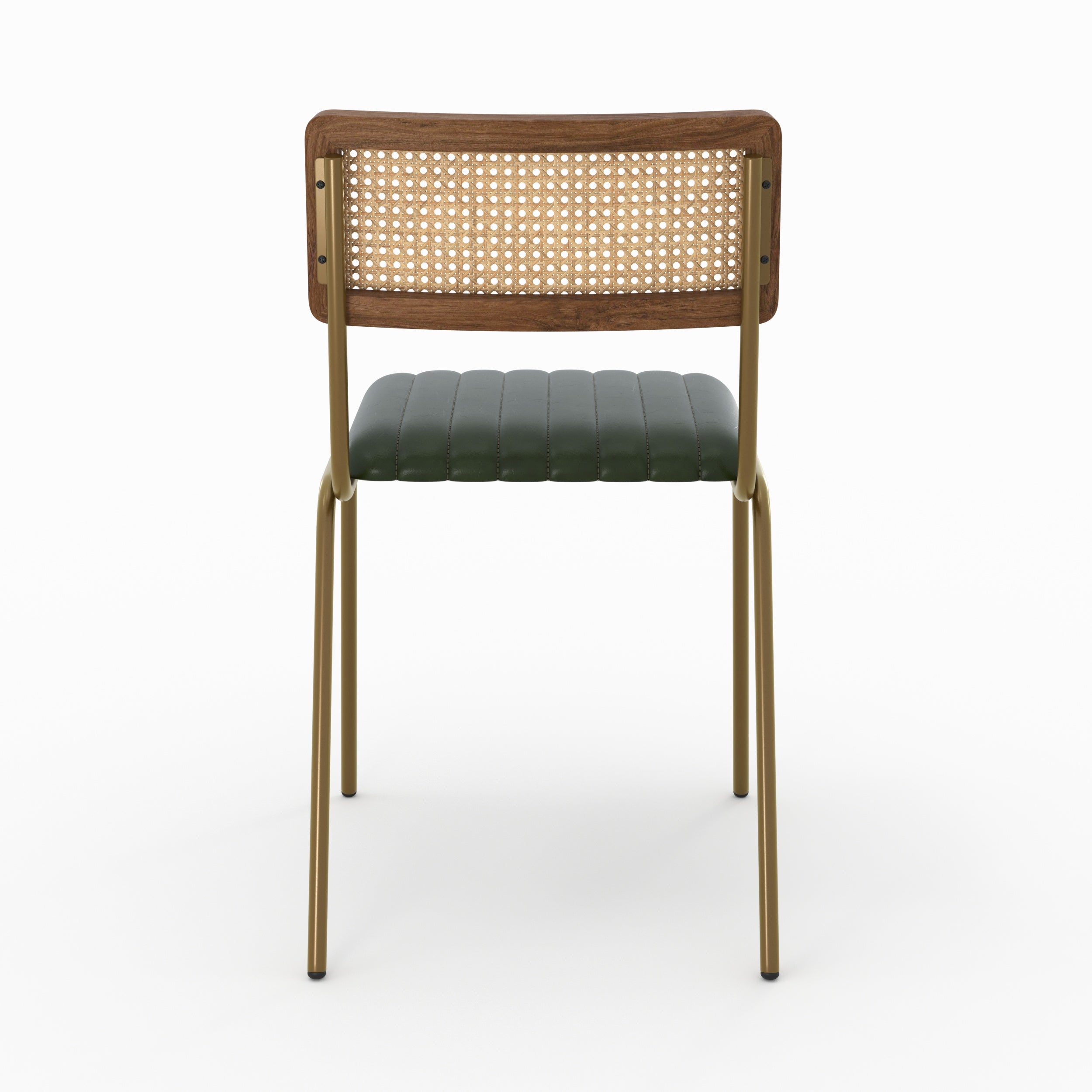 chaise cuir vert cannage lot de 2 arsene