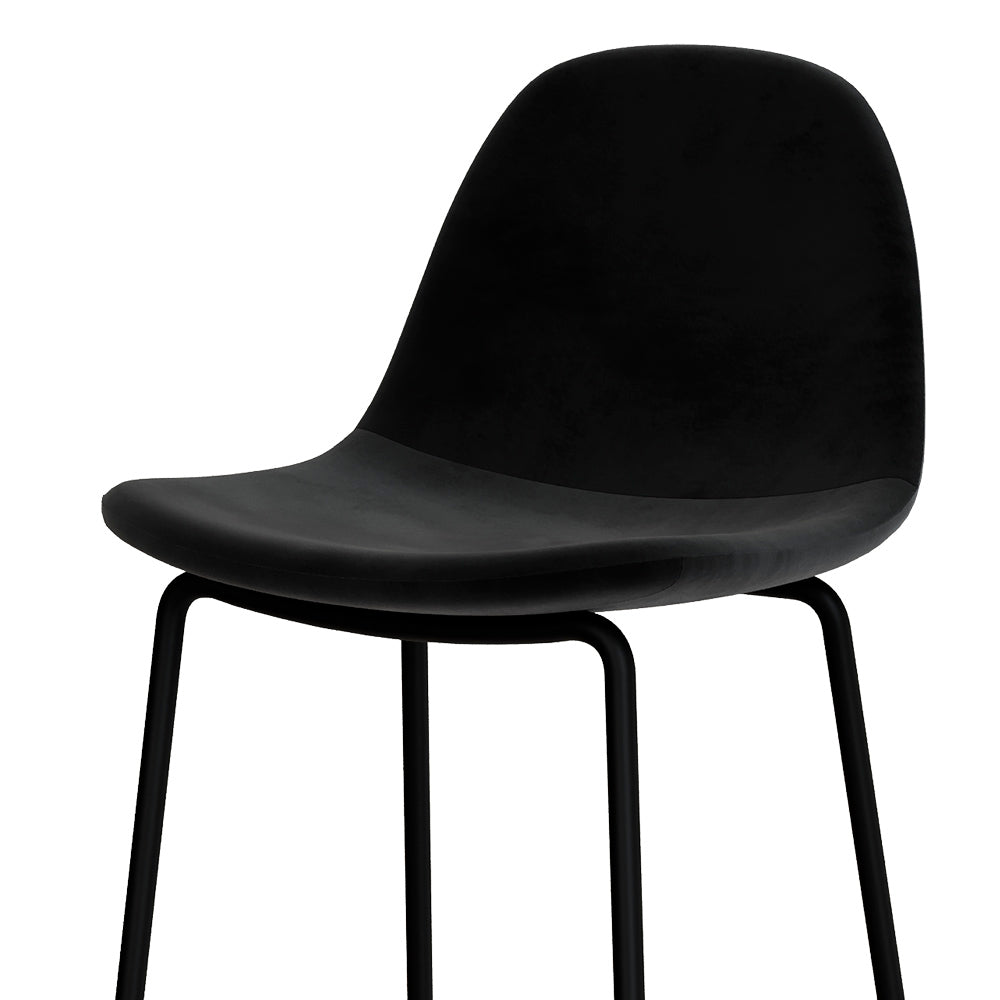 henrik chaise de bar 65cm noire velours