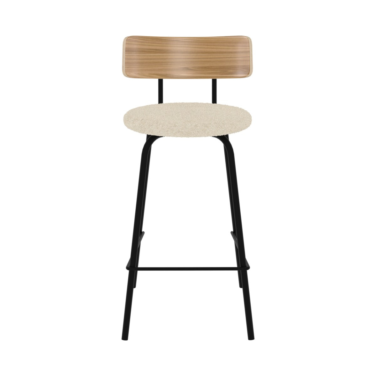 chaise de bar alize en tissu boucle beige 64 cm