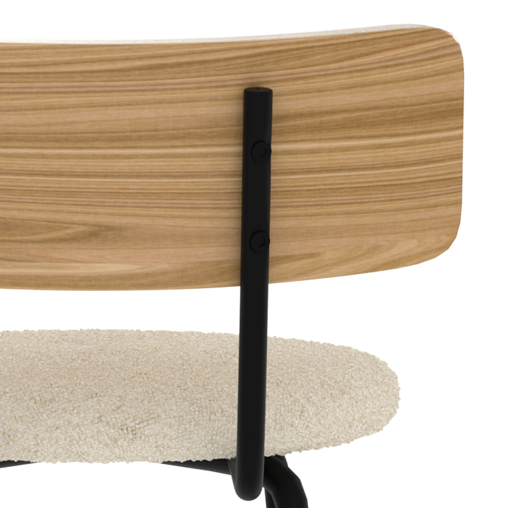 chaise de bar alize en tissu boucle beige