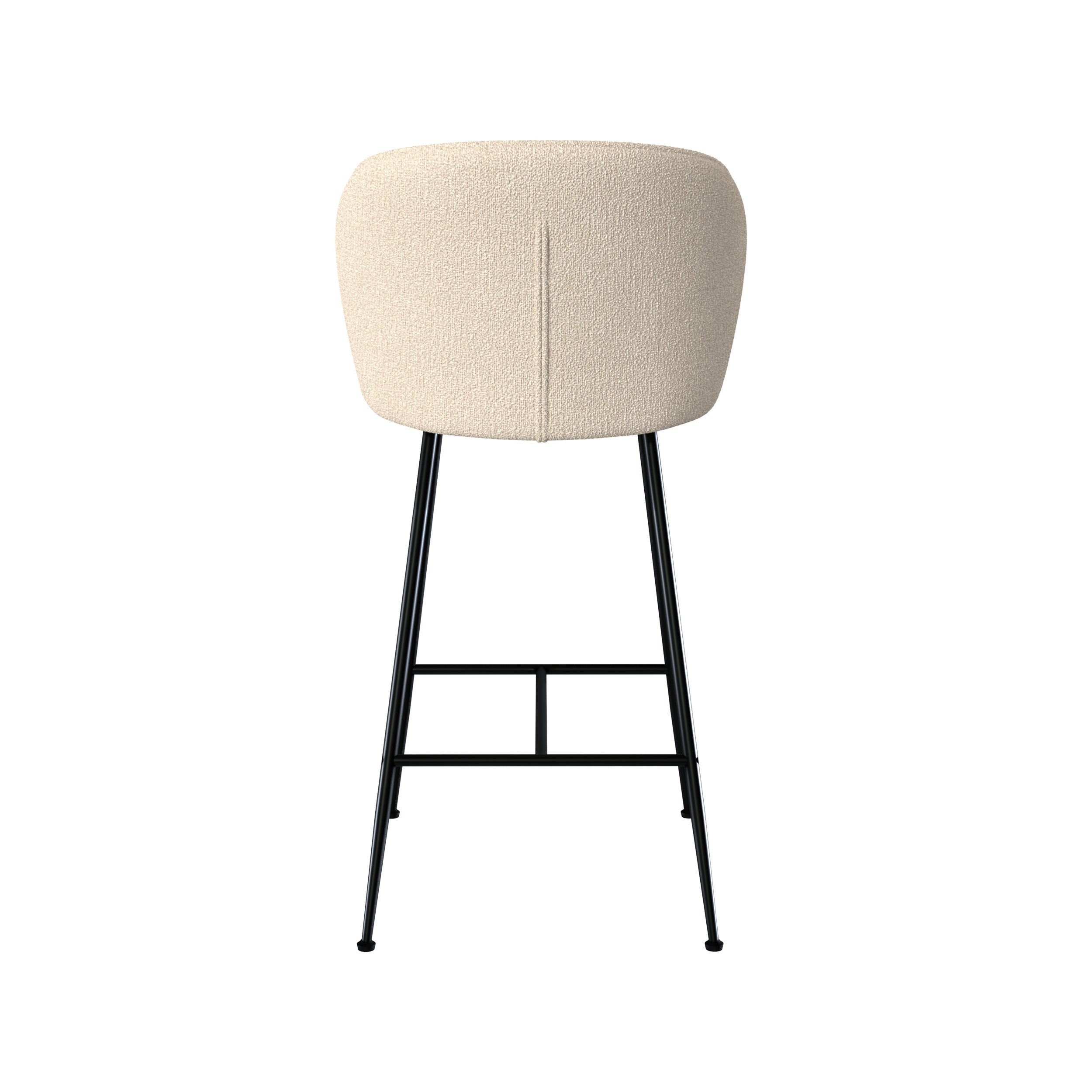 chaise de bar en tissu boucle beige et pieds metal noir 66 cm lot de 2 groom