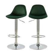 chaise de bar lot de 2 velours vert confortabe