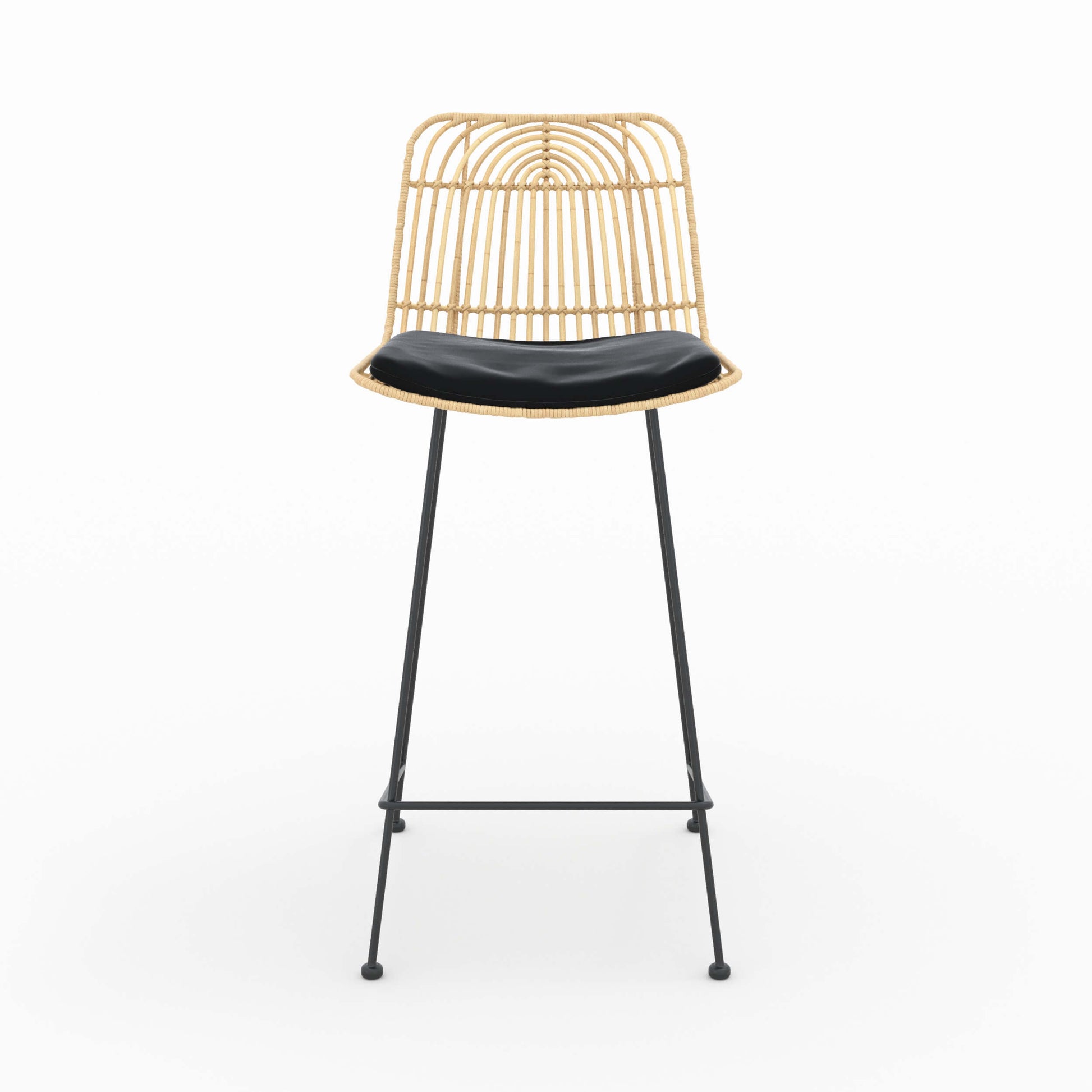 chaise de bar mi hauteur ilot metal rotin goa