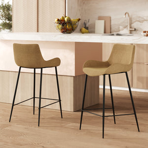 chaise de bar pirata tissu jaune 65 cm lot de 2