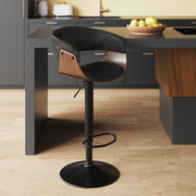 chaise de bar reglable 59 81 cm basile noire