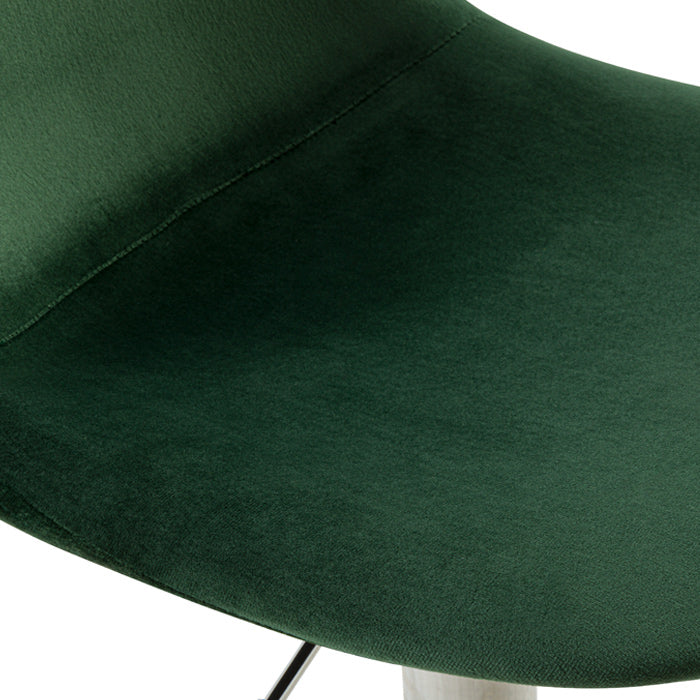 chaise de bar verte en velours assise confort