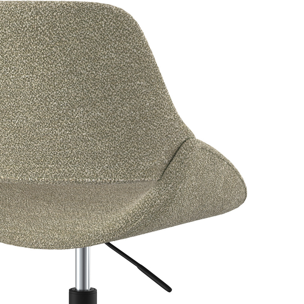 chaise de bureau dune en tissu boucle beige pivotante et reglable