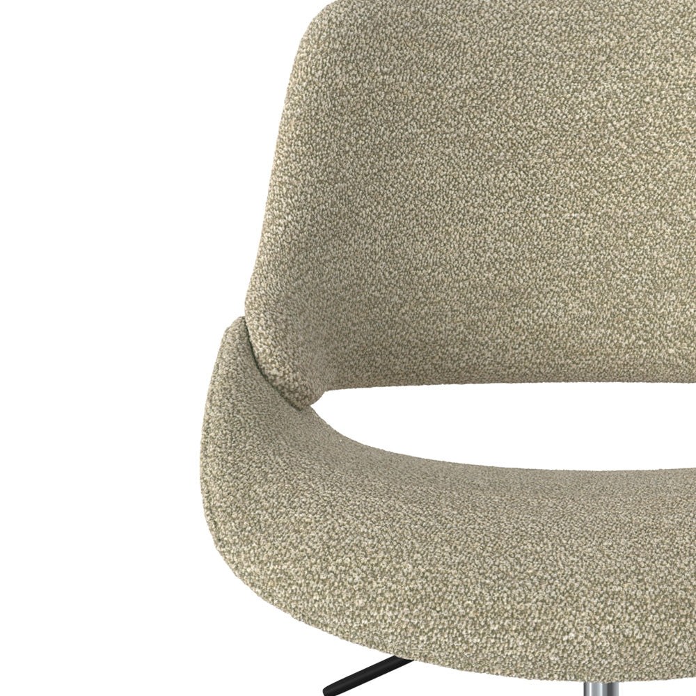 chaise de bureau en tissu boucle beige dune pivotante et reglable