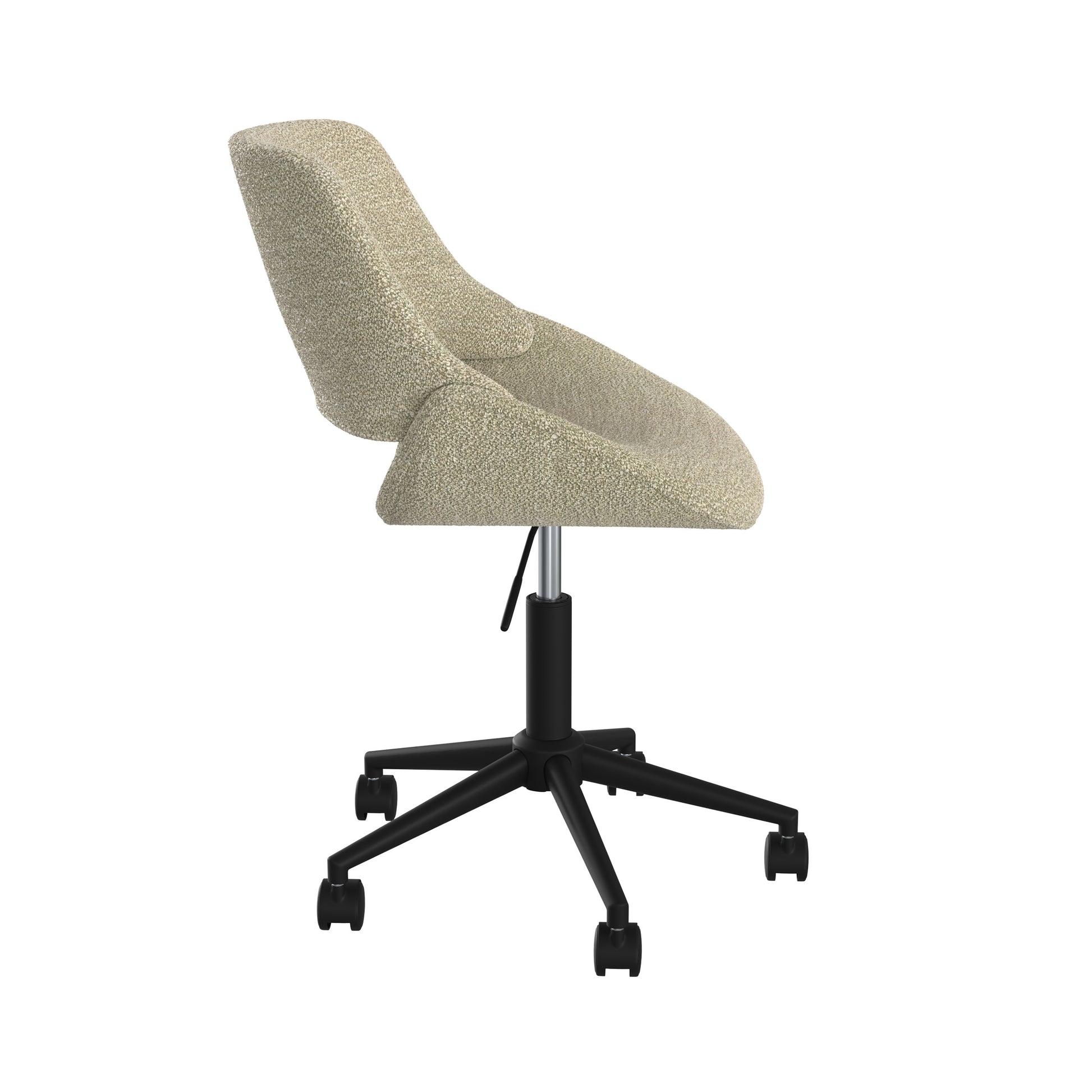 chaise de bureau pivotante et reglable en tissu boucle beige dune