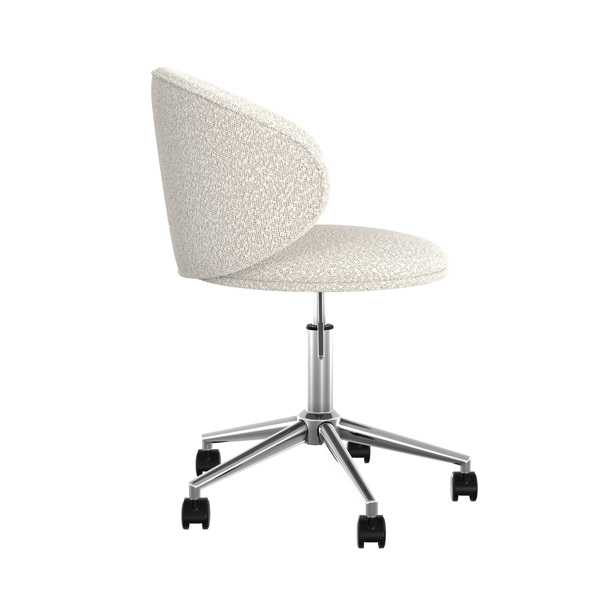 chaise de bureau tissu boucle blanc pivotante reglable aurore_1