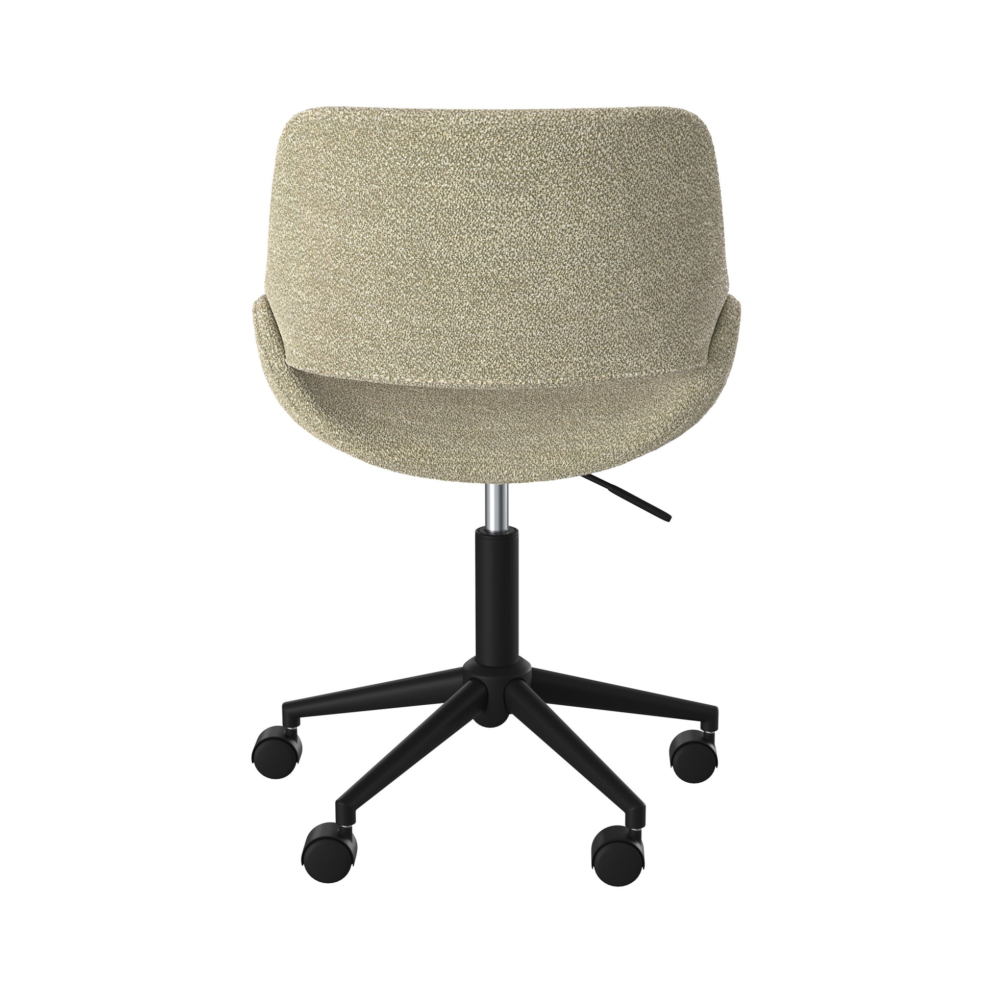 chaise dune de bureau pivotante et reglable en tissu boucle beige