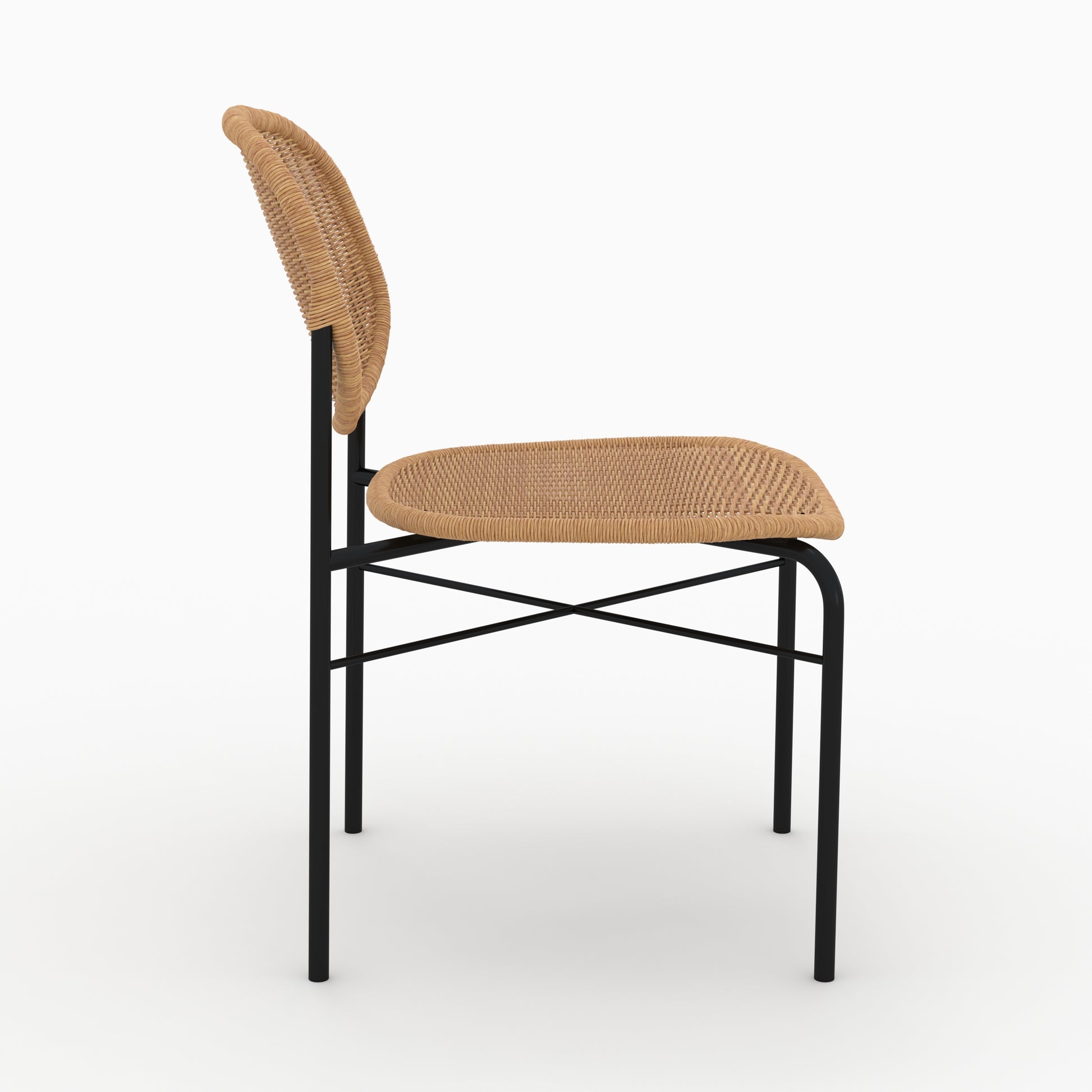 chaise en resine tressee lot de 2 pieds noirs messa