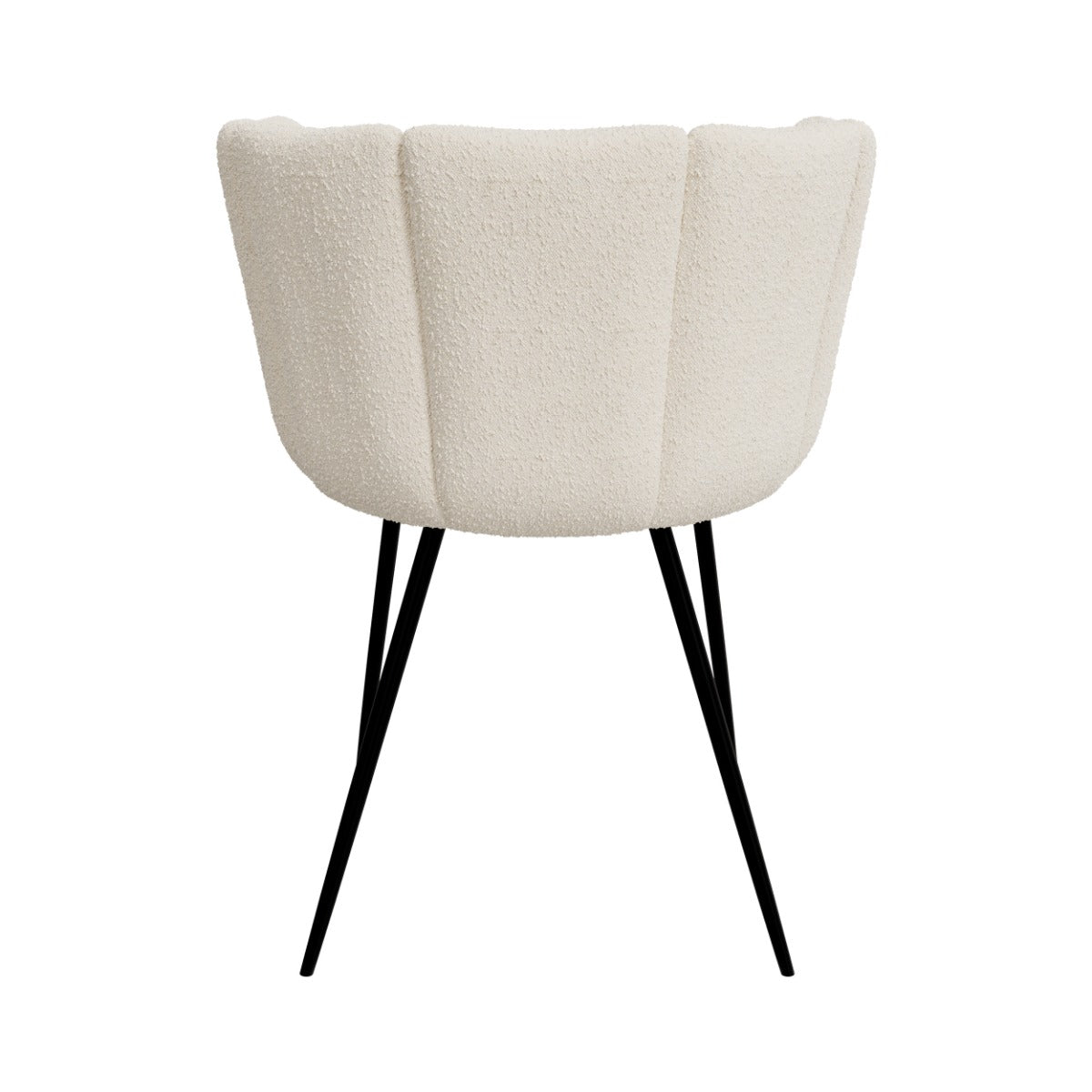 chaise en tissu boucle beige et pieds en metal cosette