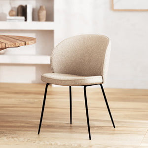 chaise en tissu boucle beige groom rdv deco