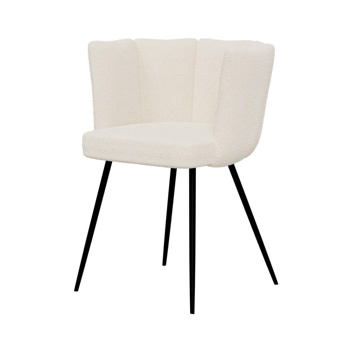 chaise en tissu boucle beige lot de 2 cosette