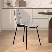 chaise en tissu gris et pieds noir rdv deco coccinelle