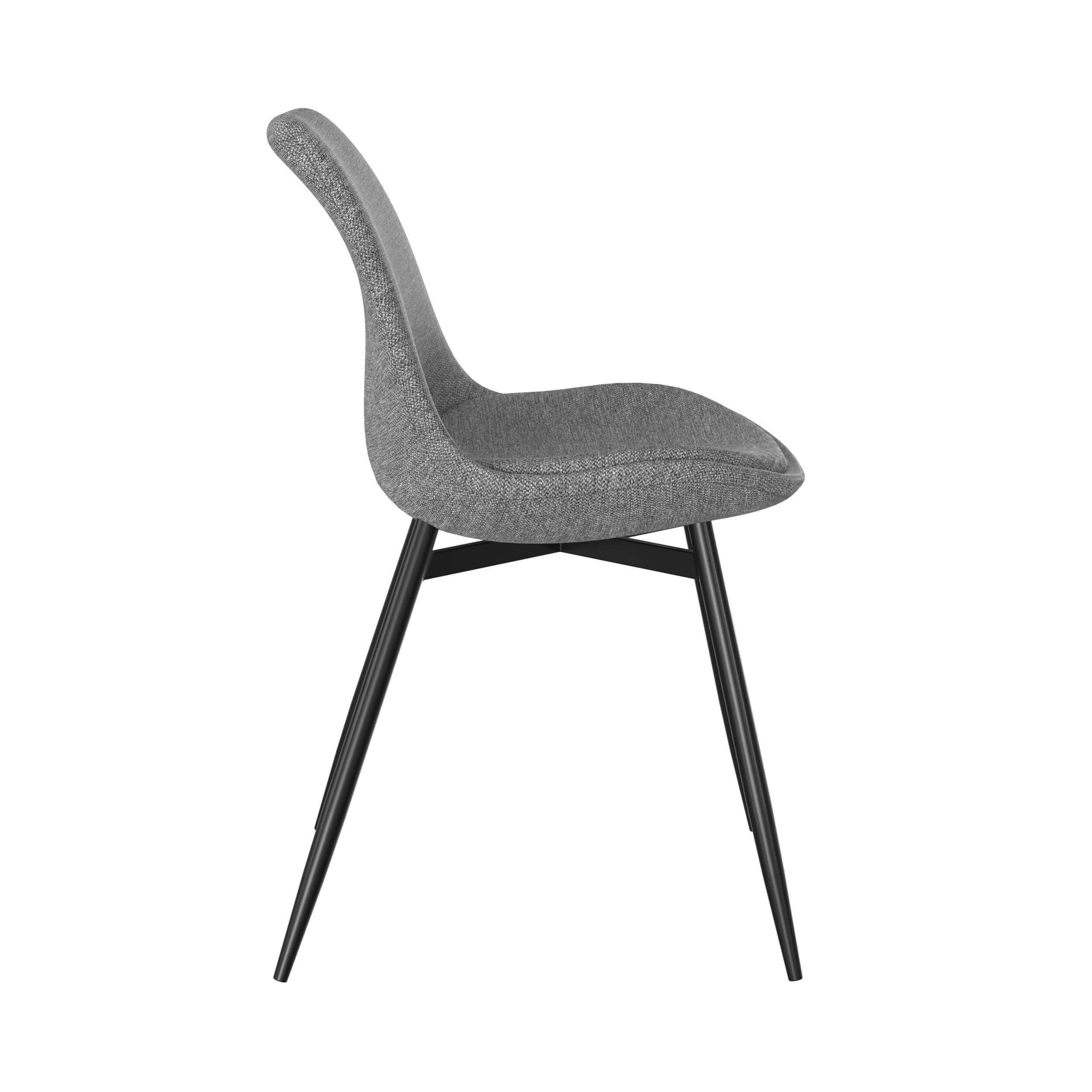 chaise en tissu gris fonce chine lot de 2 flippi
