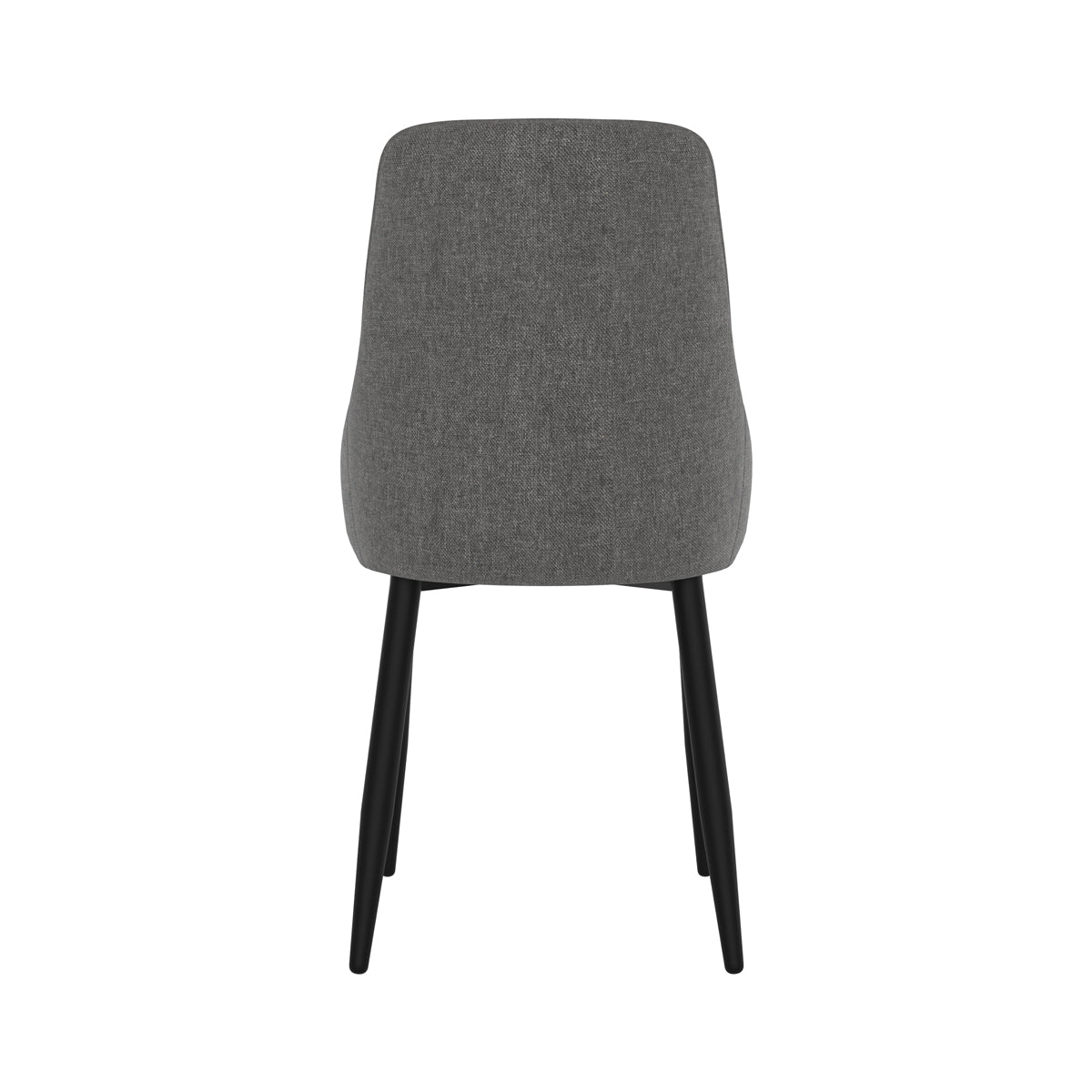 chaise en tissu gris fonce et pieds metal pipo