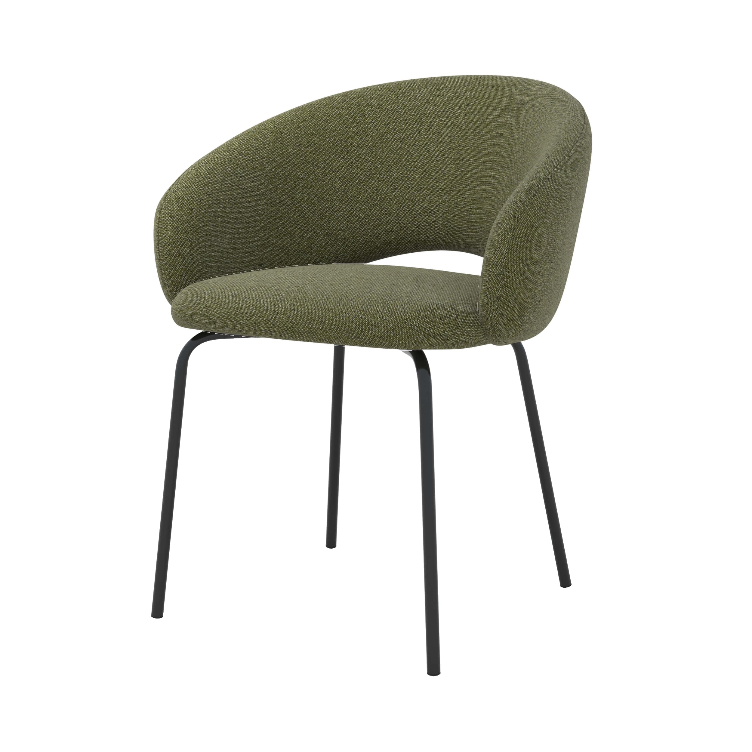 chaise en tissu vert chine milly fond blanc