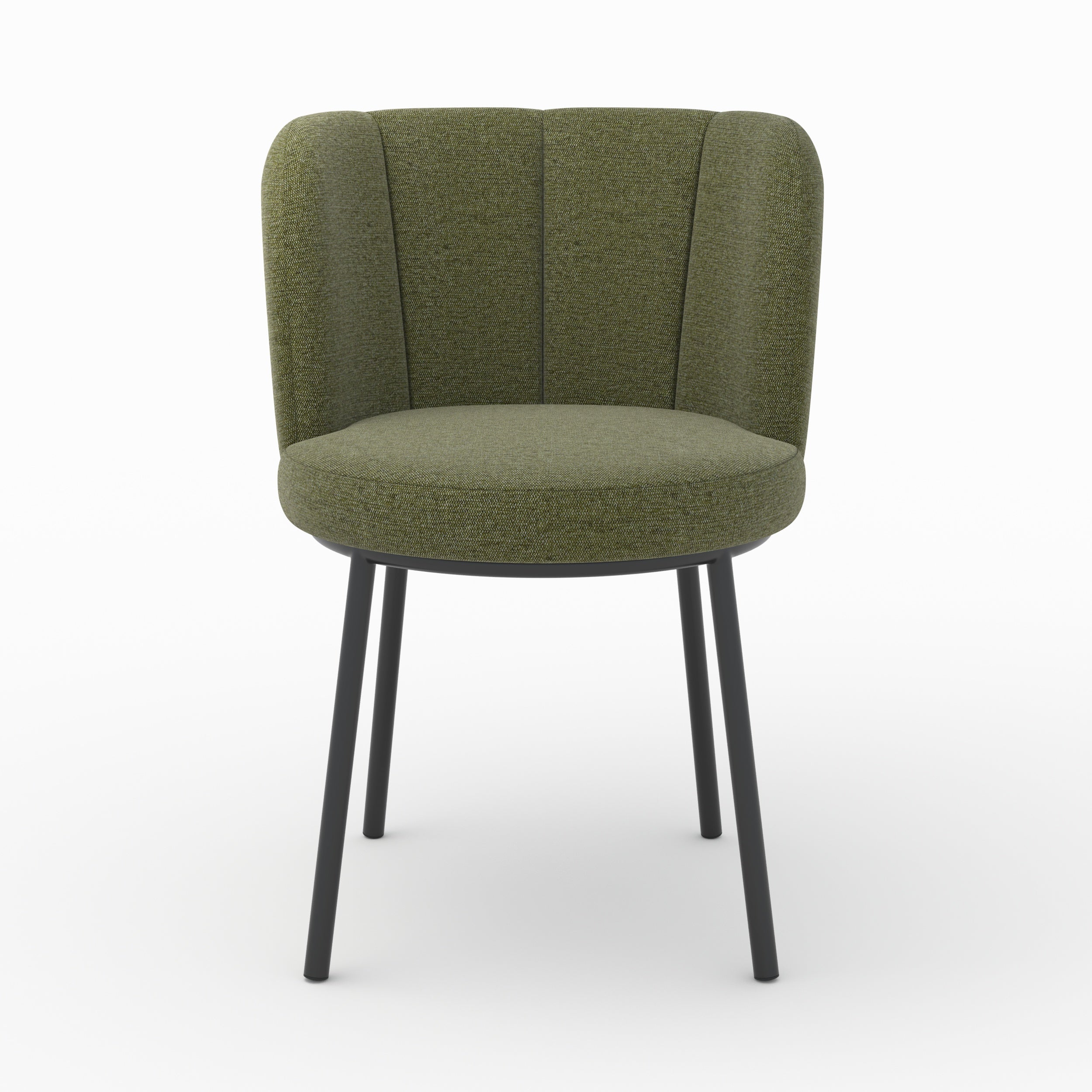 chaise en tissu vert olive chine aby