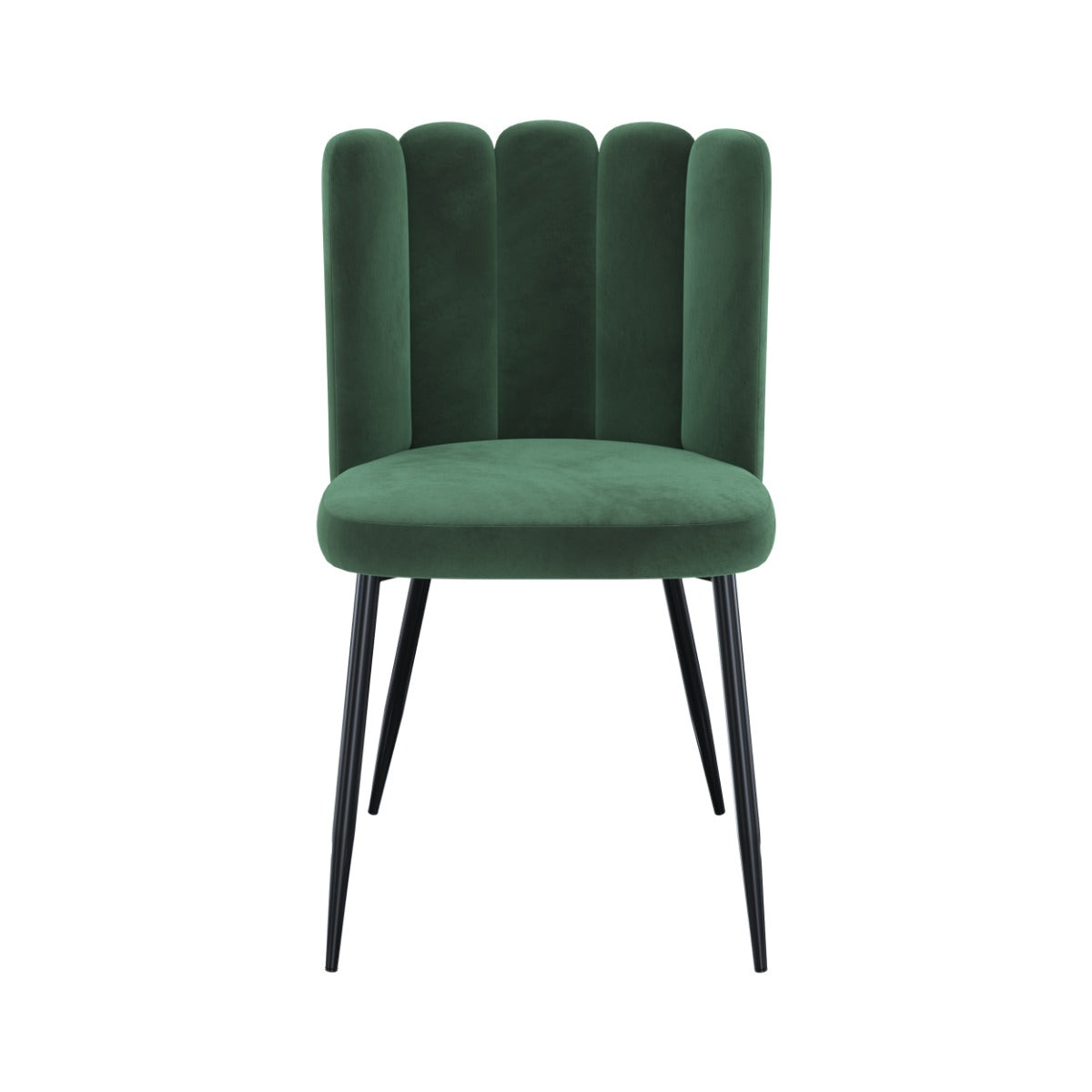 chaise en velours vert et pieds en m_tal rosy