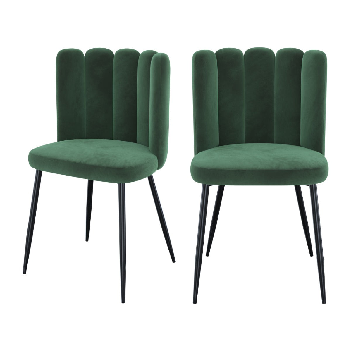 chaise en velours vert lot de 2 rosy