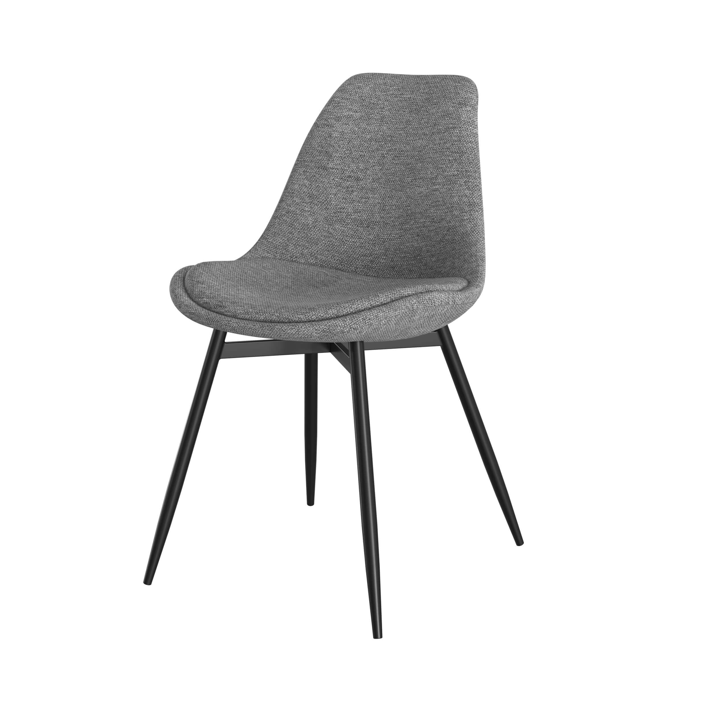 chaise flippi en tissu gris fonce chine lot de 2