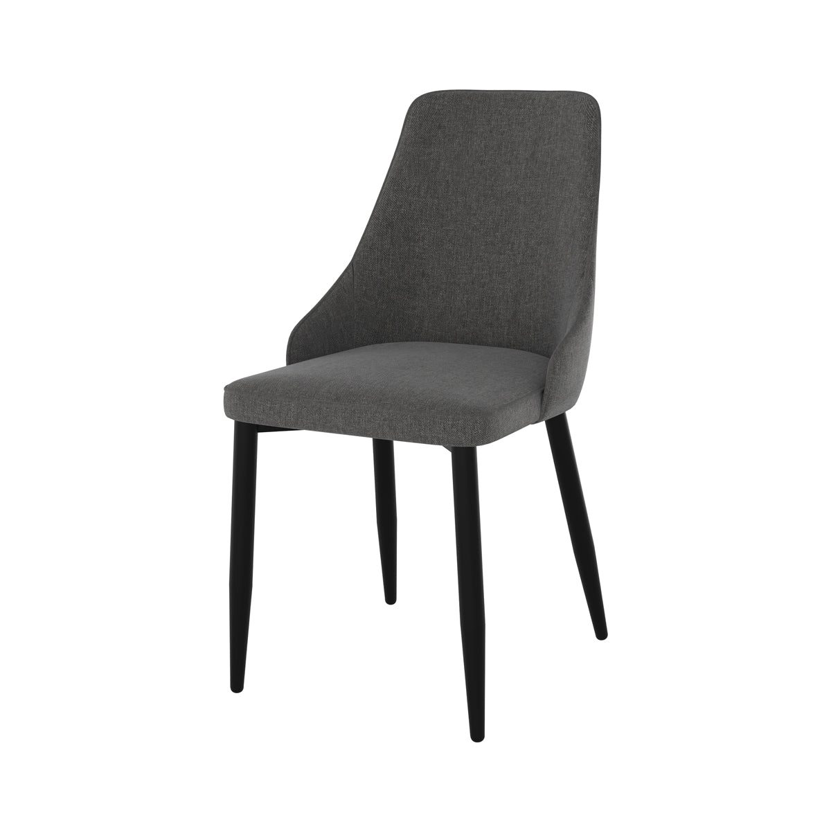 chaise gris fonce en tissu pipo