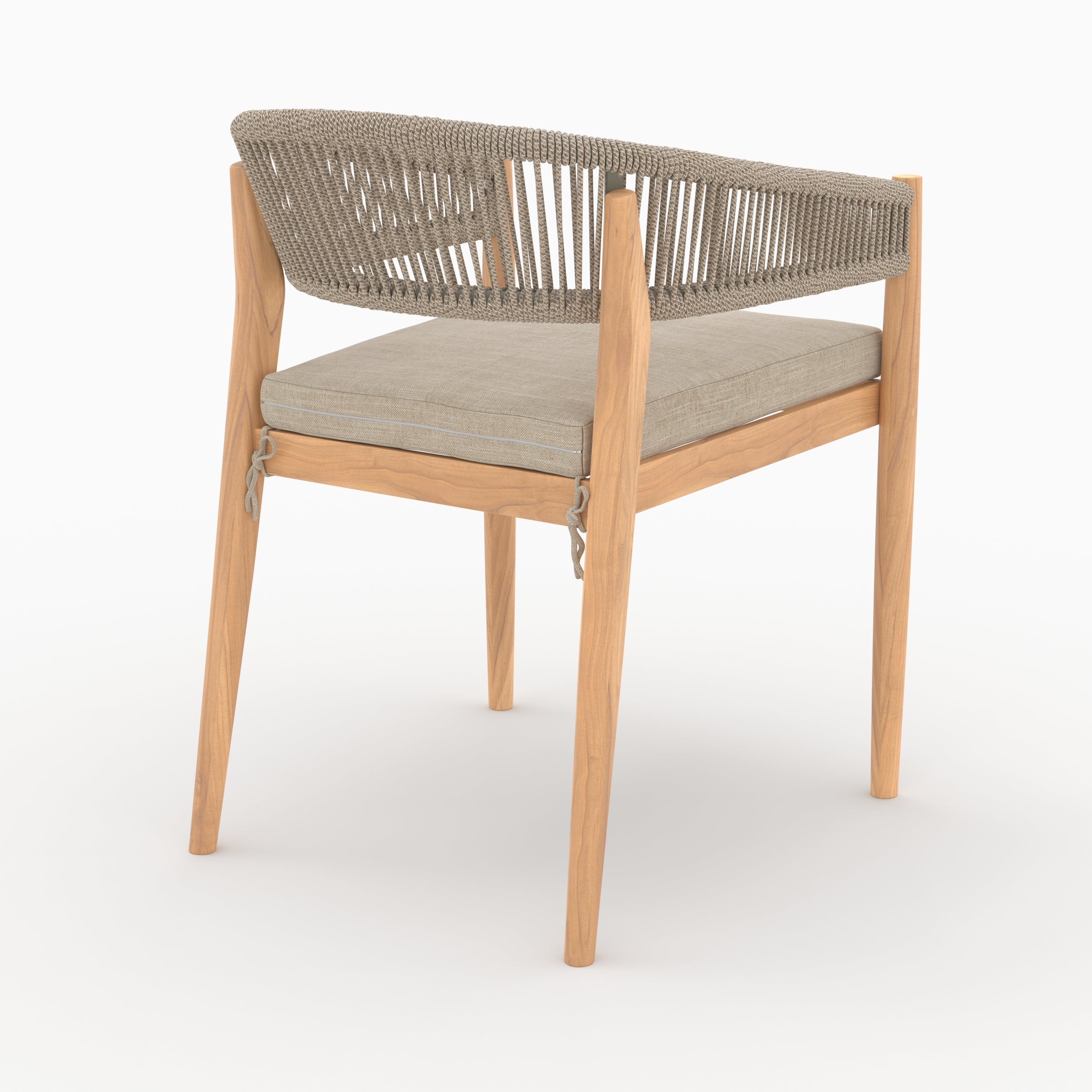 chaise izia de jardin tissu beige et bois fond beige