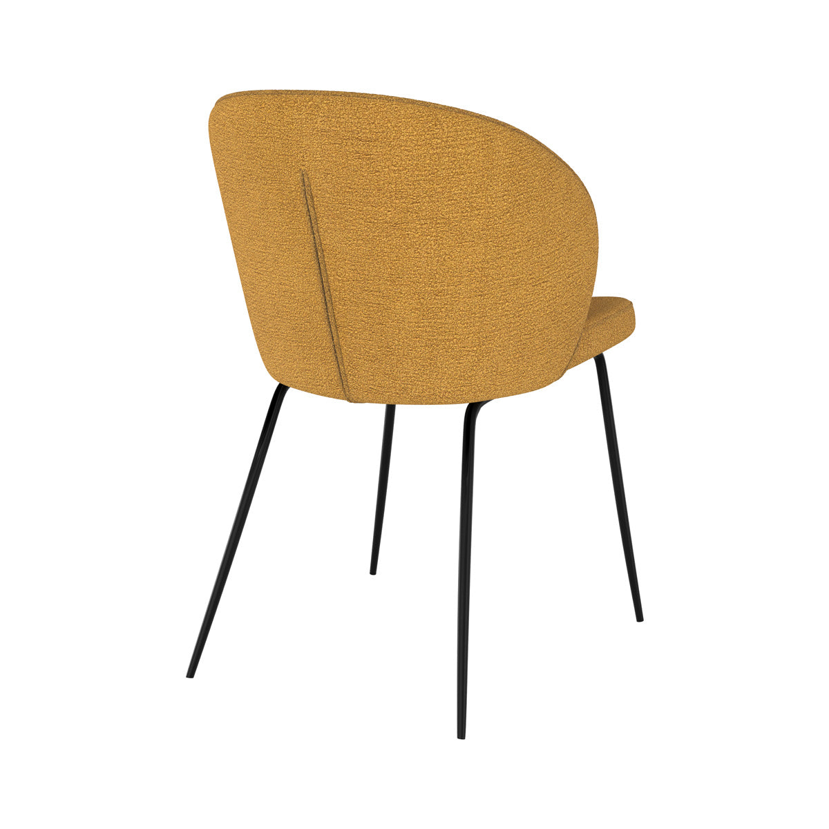 chaise jaune en tissu bouclette pieds noir metal groom