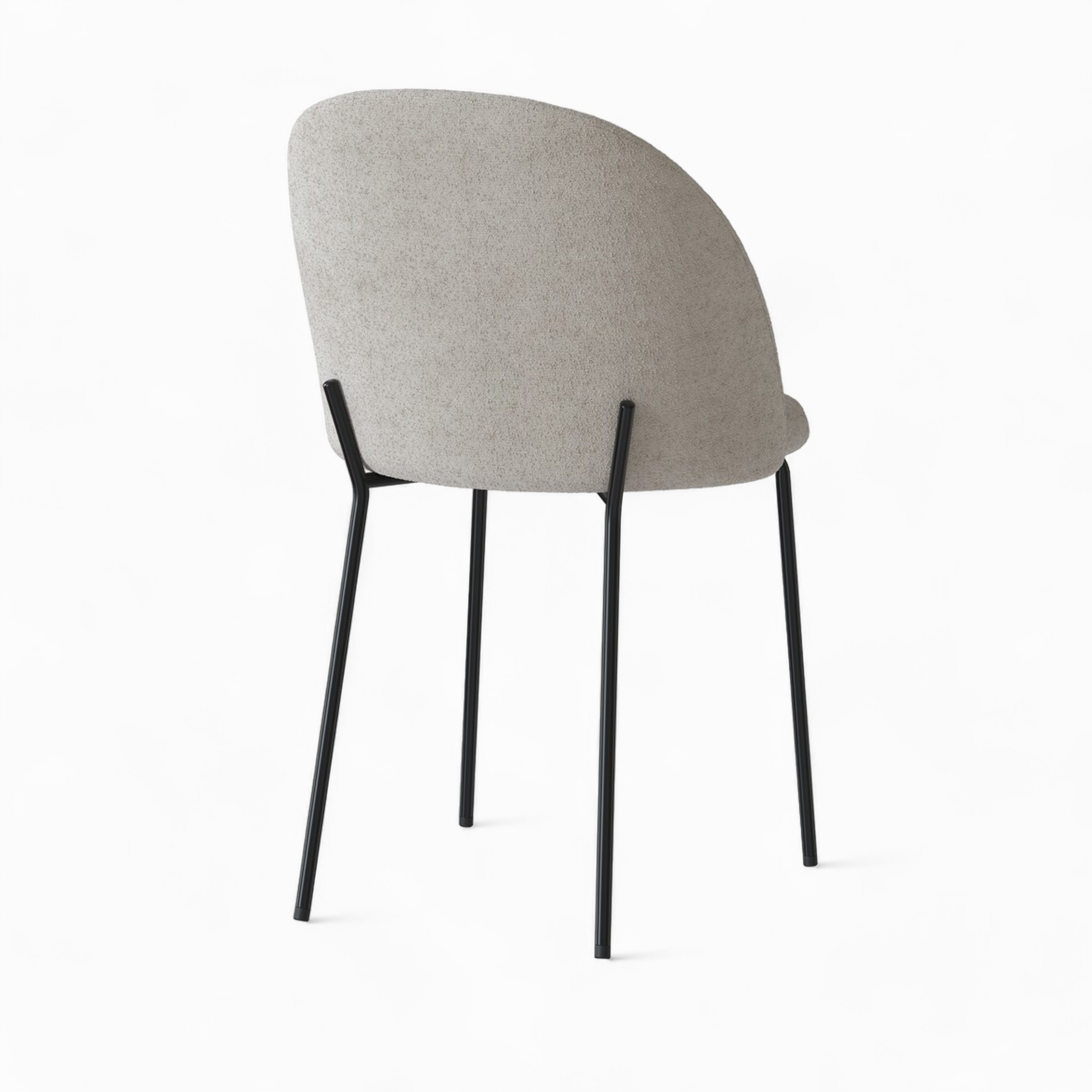 chaise karl effet laine bouclette pieds metal noir