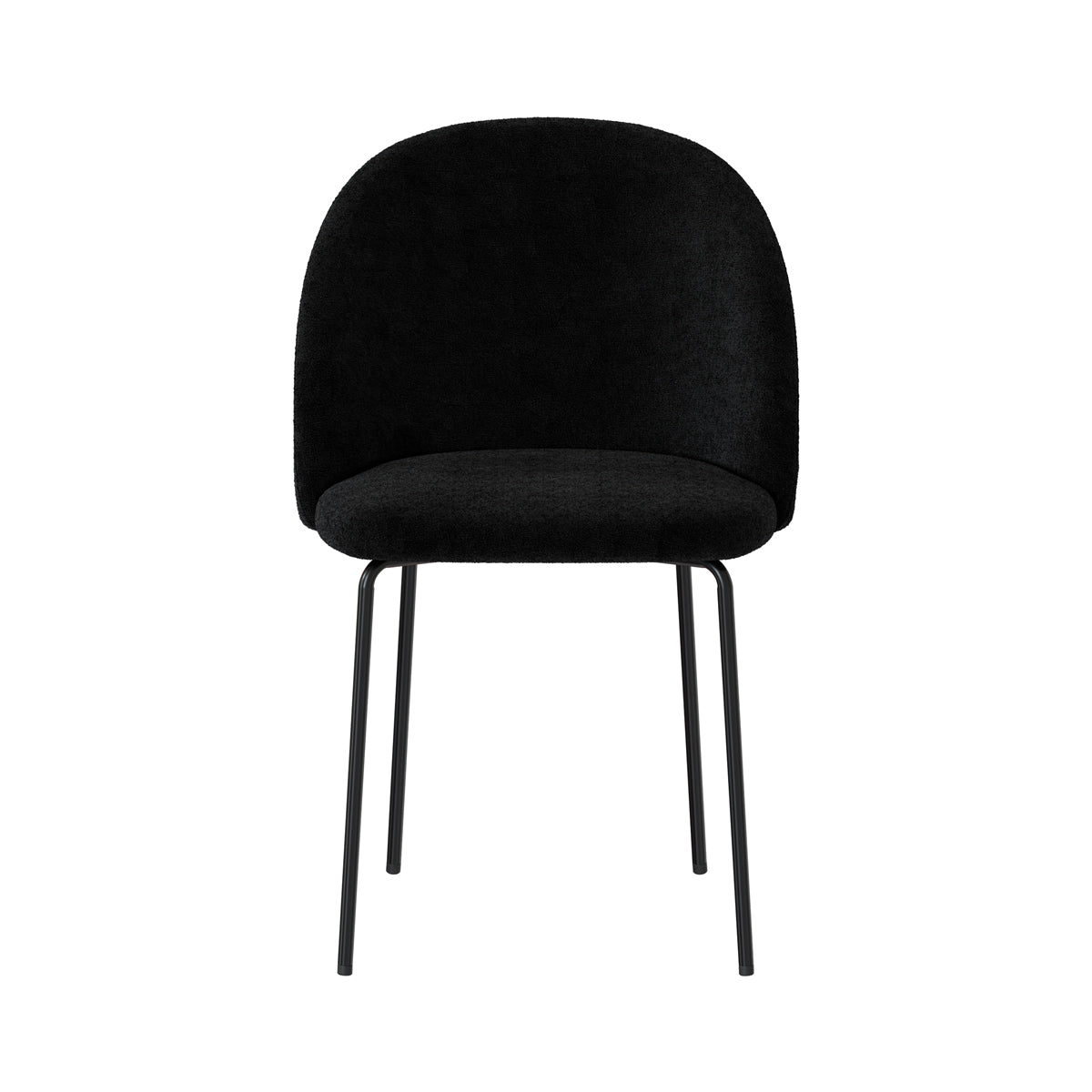 chaise karl noir effet laine bouclette