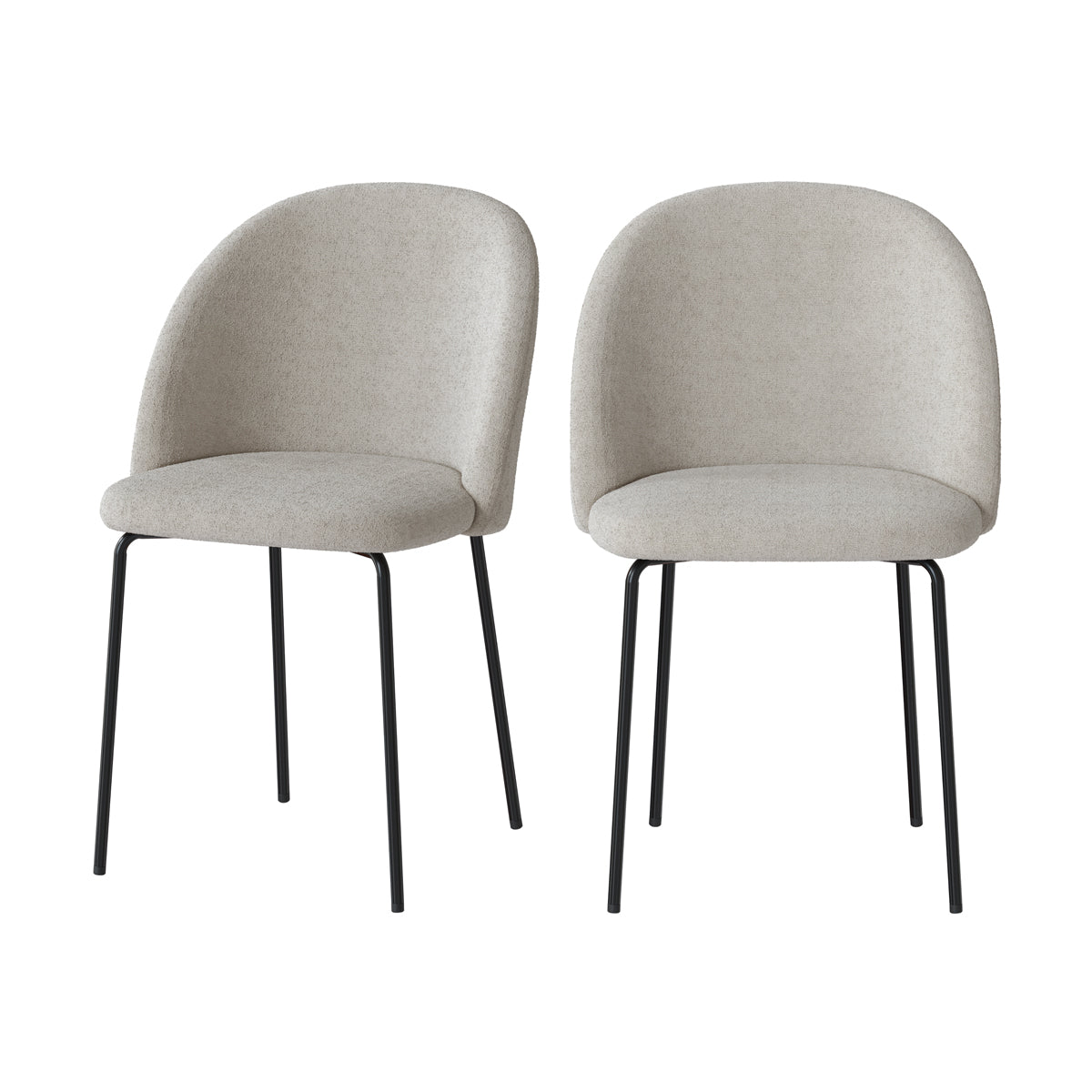 chaise lot 2 beige cocooning effet laine bouclette karl