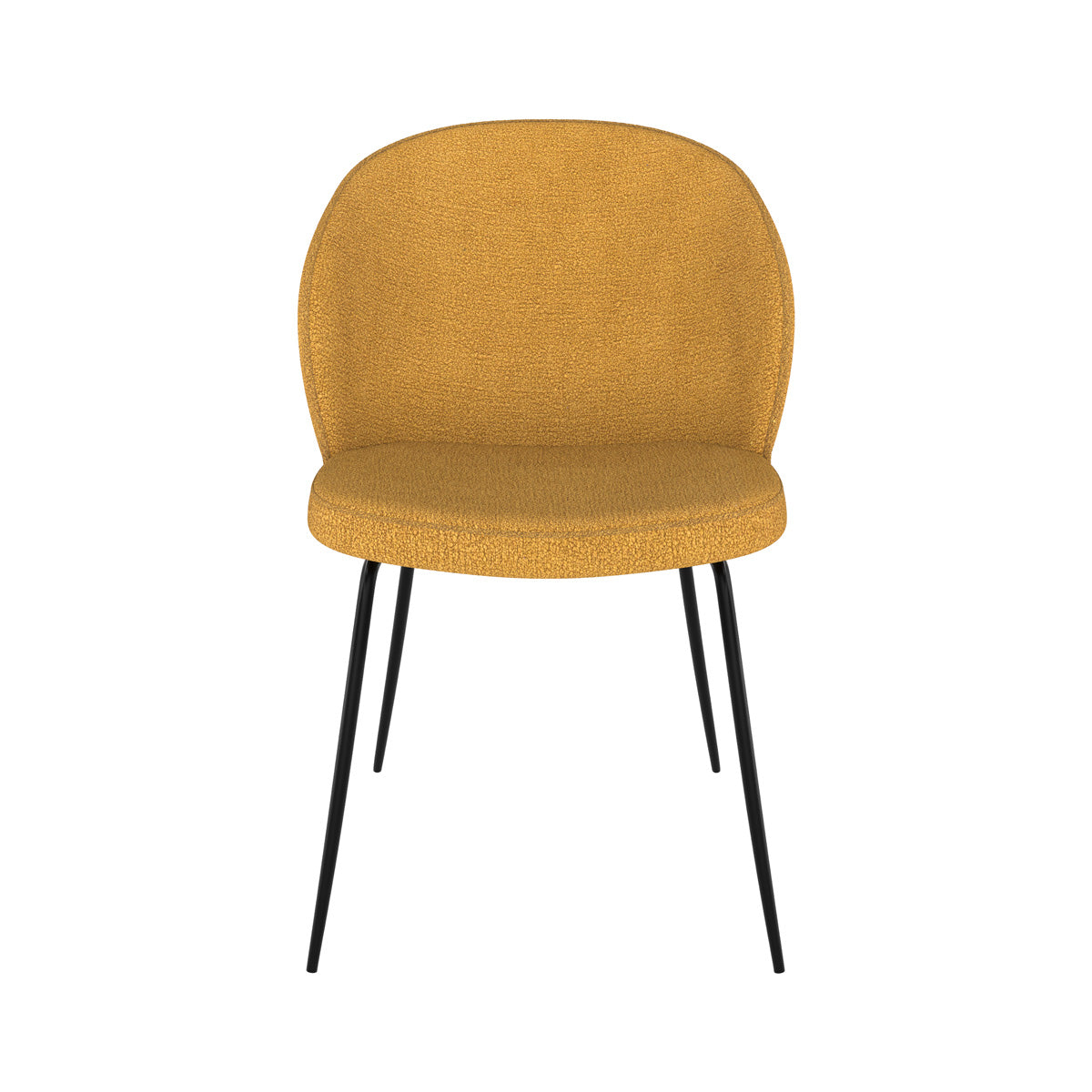 chaise lot de 2 groom en tissu jaune bouclette