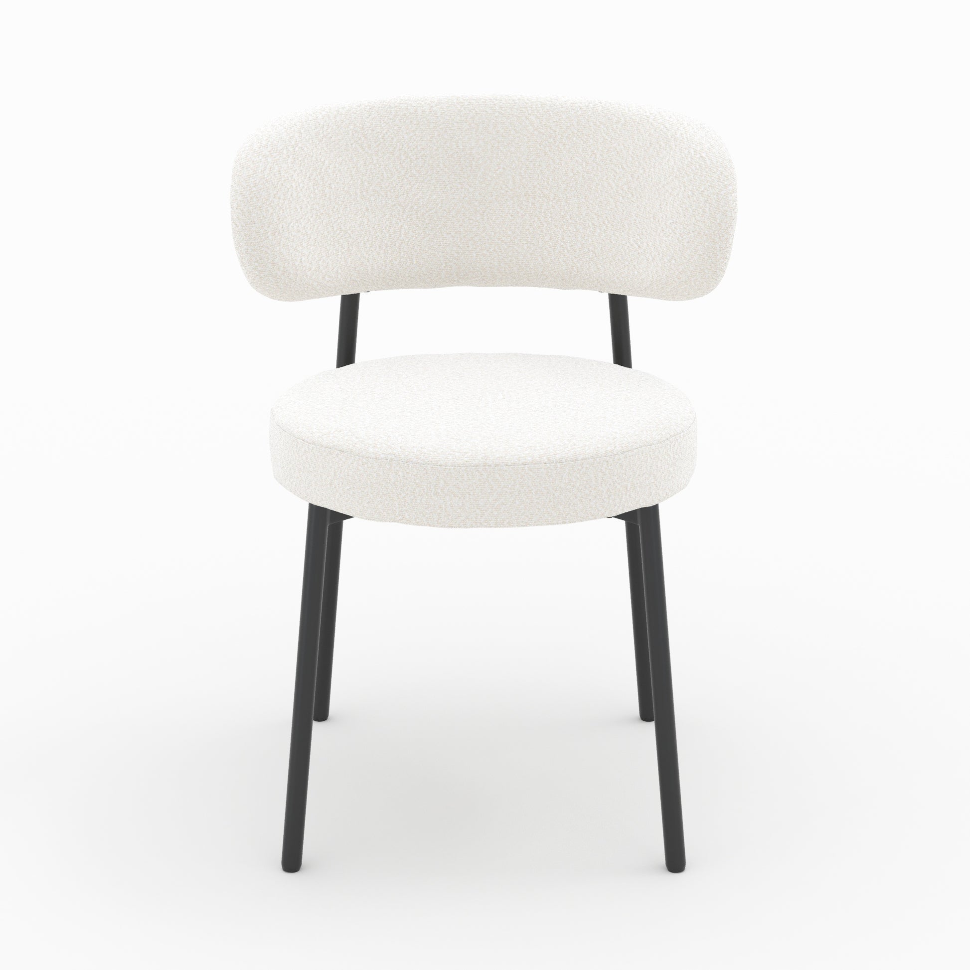 chaise maelie en tissu boucle beige lot de 2 pieds noirs_1