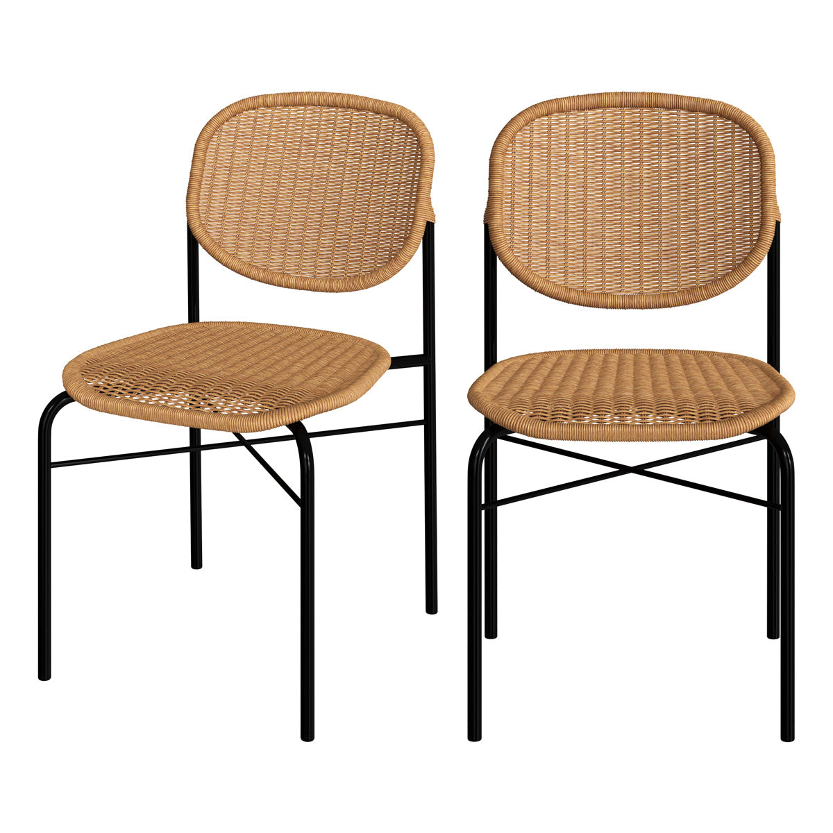 chaise messa en resine tressee naturelle