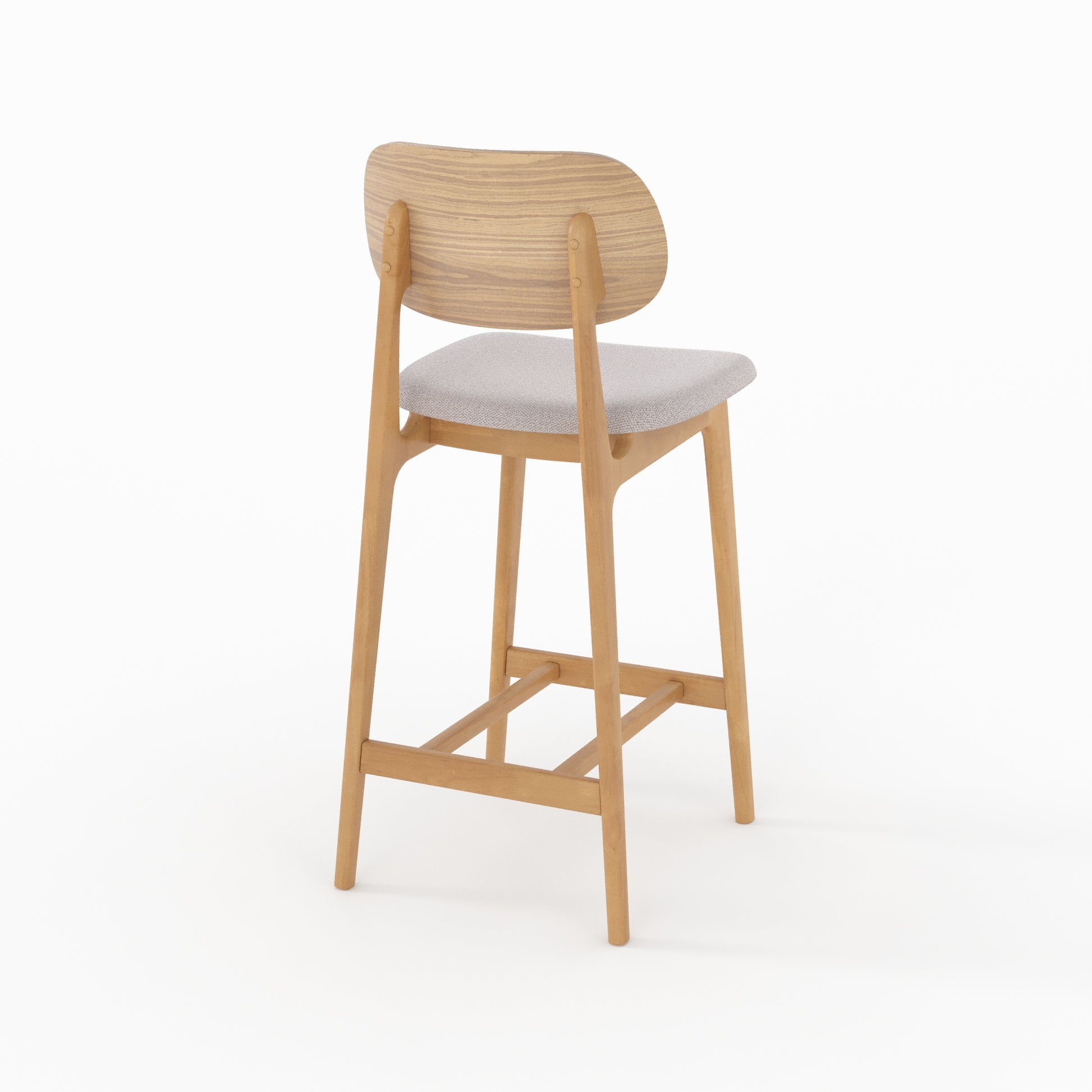 chaise pour ilot central charlize 66 cm bois clair et tissu beige lot de 2