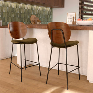 chaise pour ilot central simone velours kaki marron