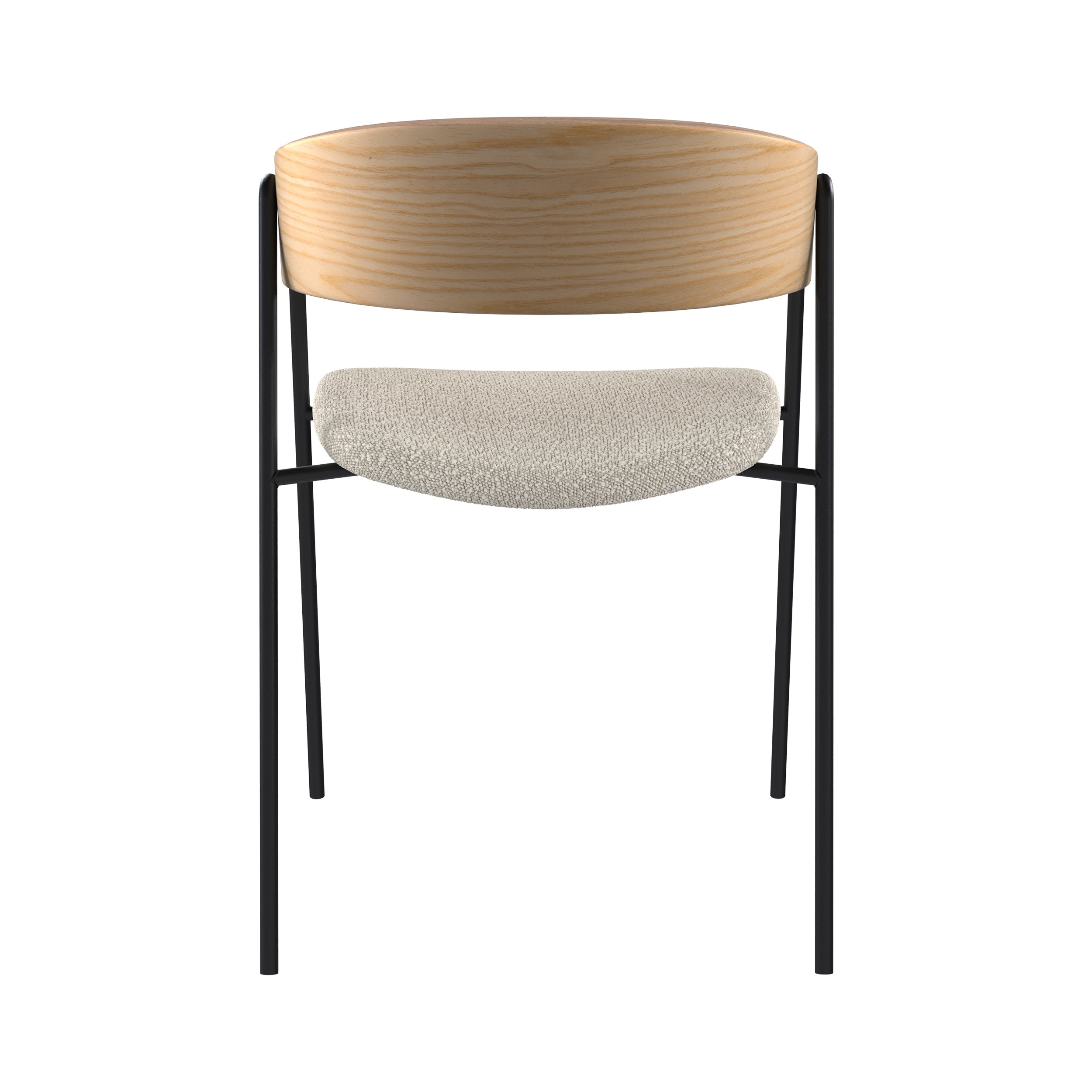 chaise tissu boucle blanc bois de chene lot de 2 esmee