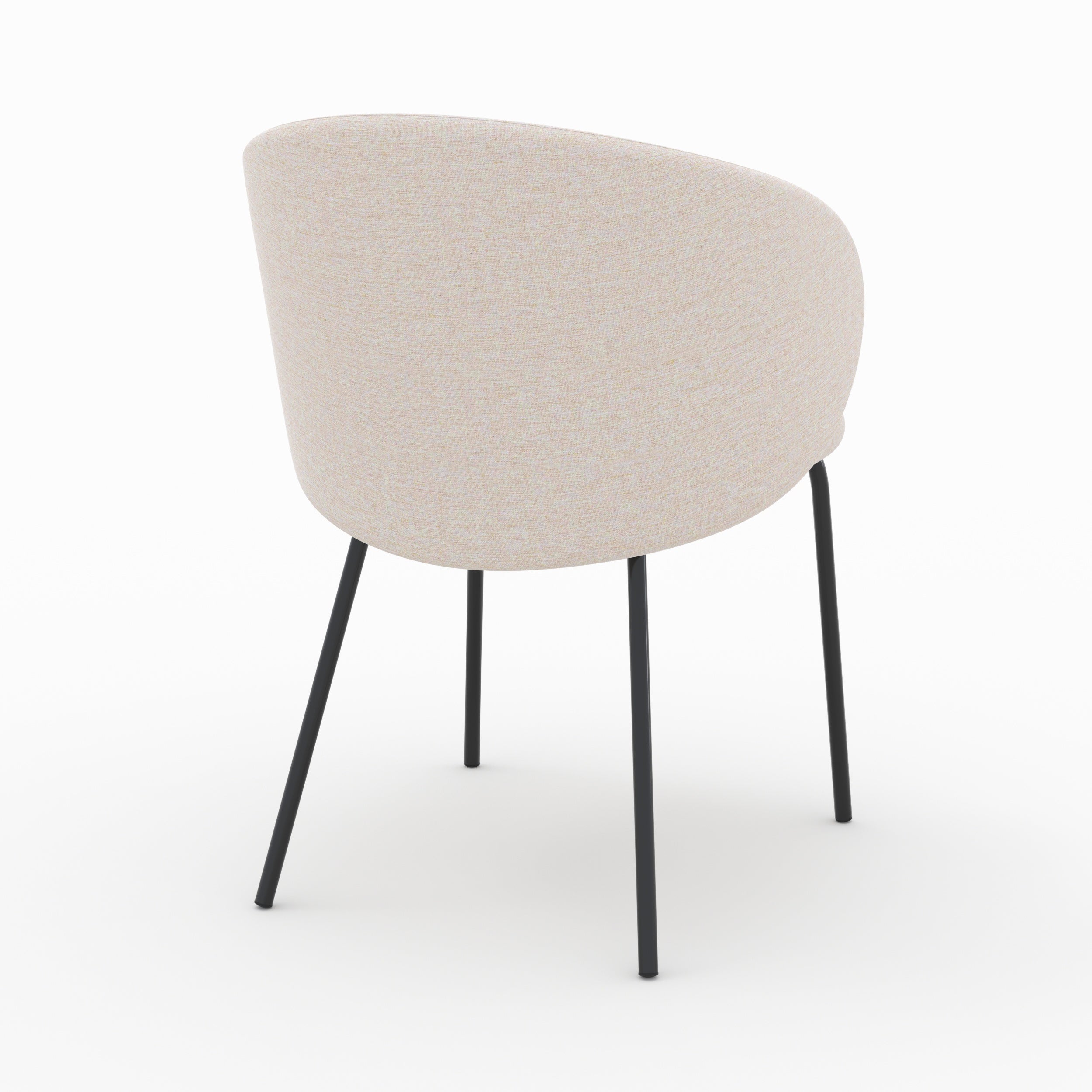 chaise victoria en tissu beige et pieds metal noir lot 2