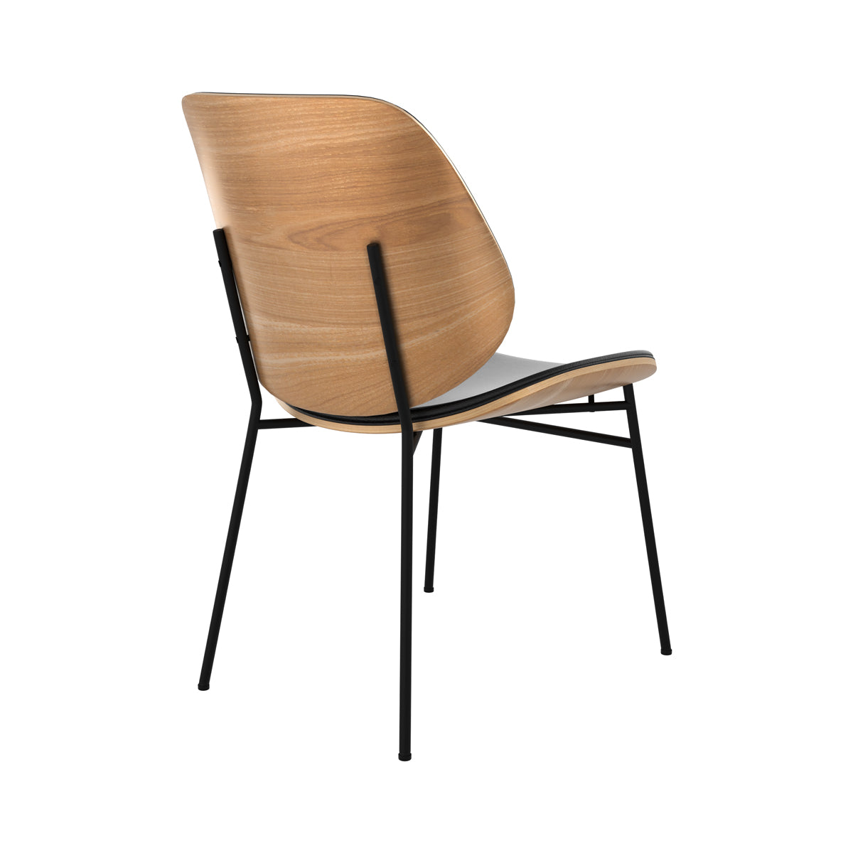 chaise vintage hector bi matiere bois et cuir synthetique