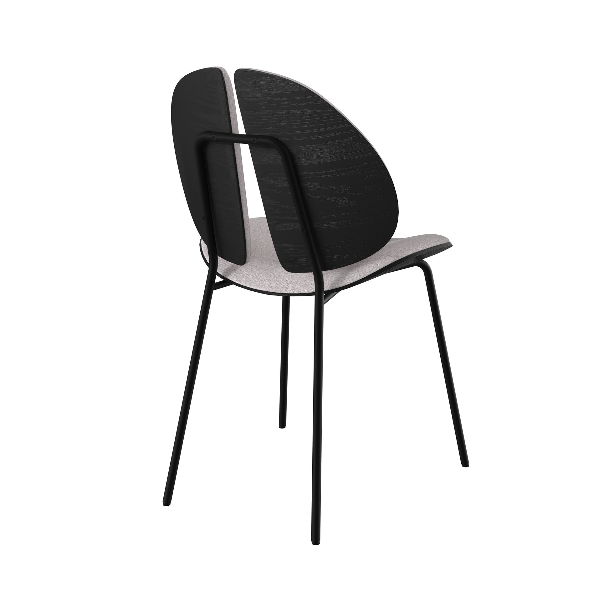 coccinelle chaise tissu gris bois noir