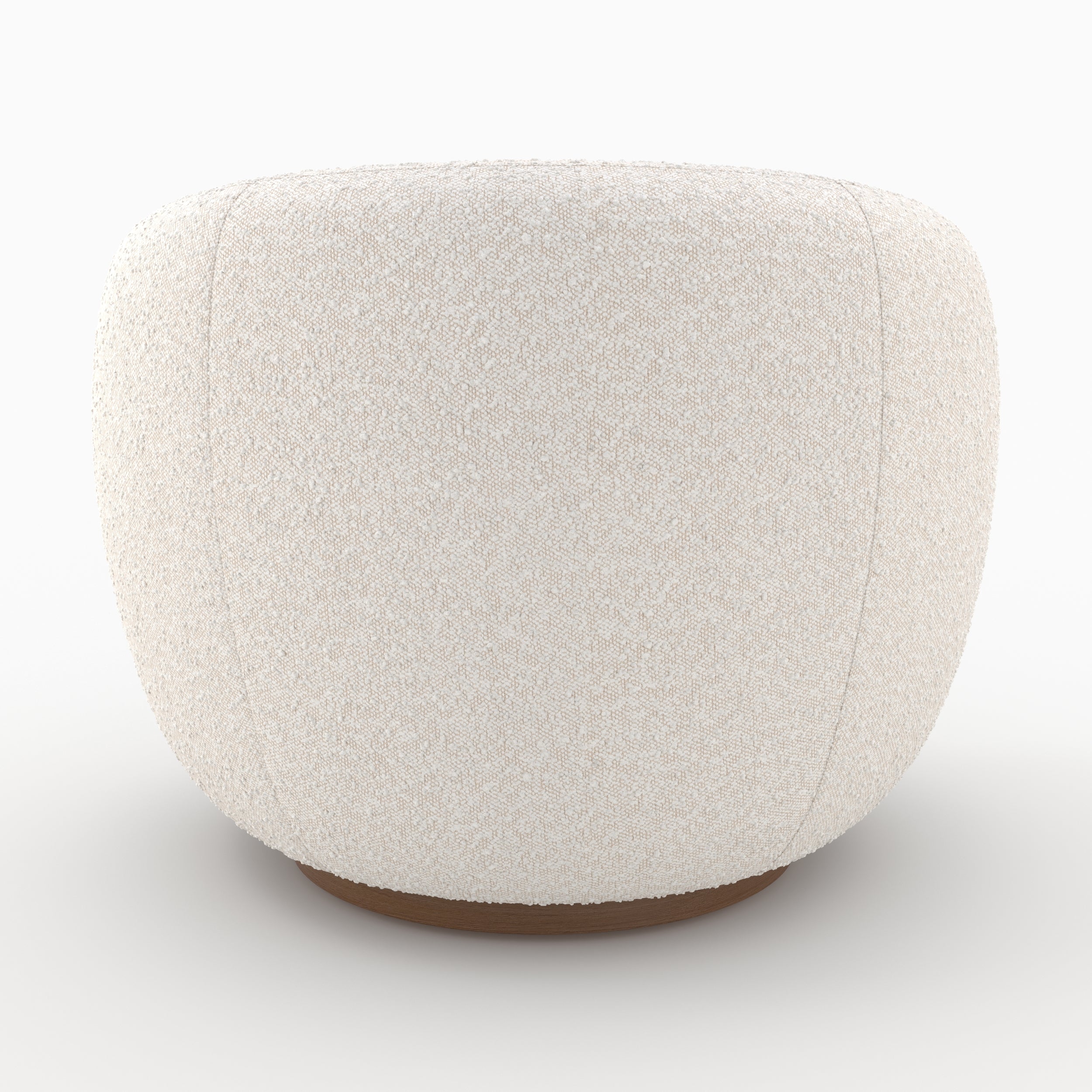 confort salon fauteuil naya pivotant tissu boucle blanc