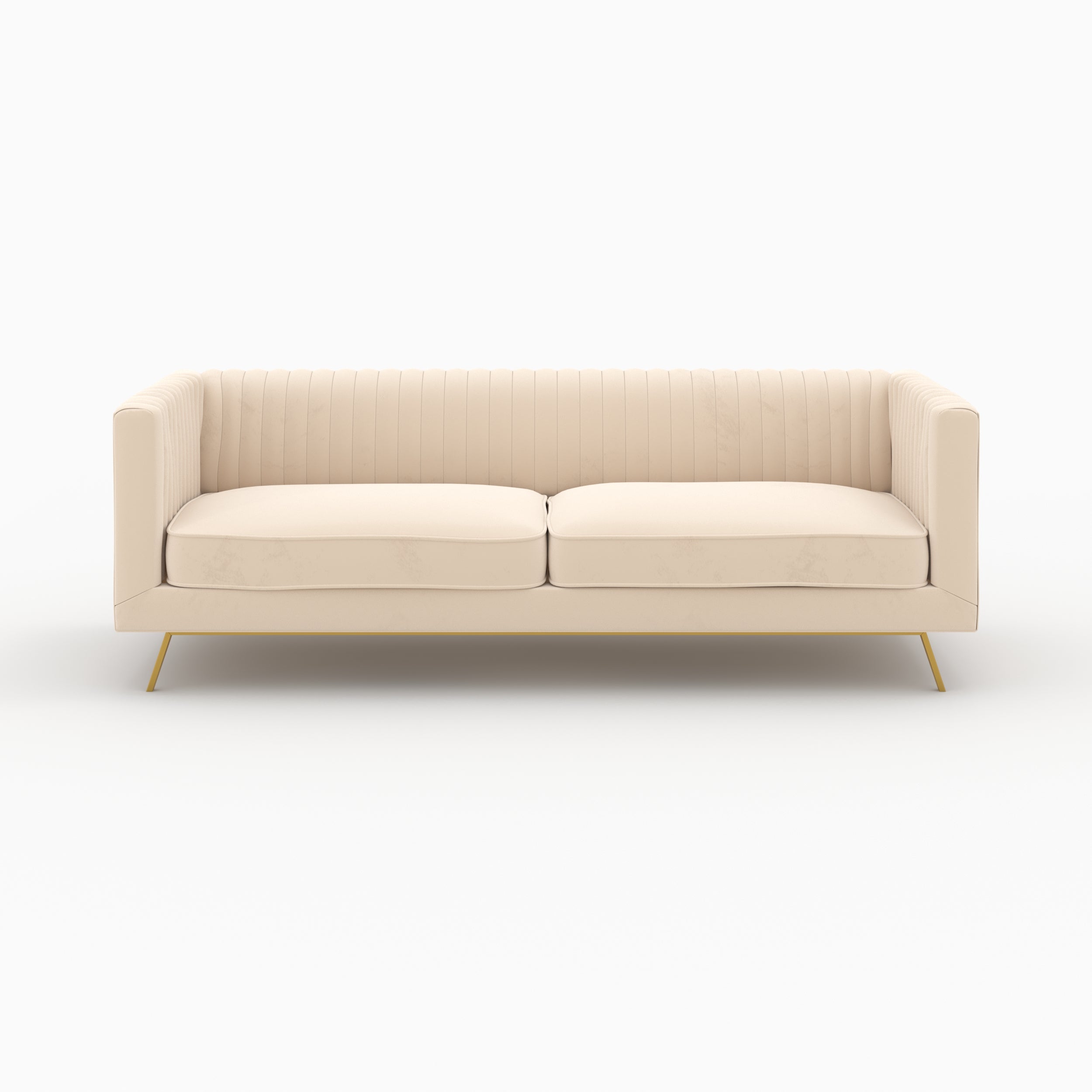 ensemble canapes en velours beige 5 places