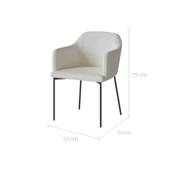 fauteuil confortable blanc pieds noir glam