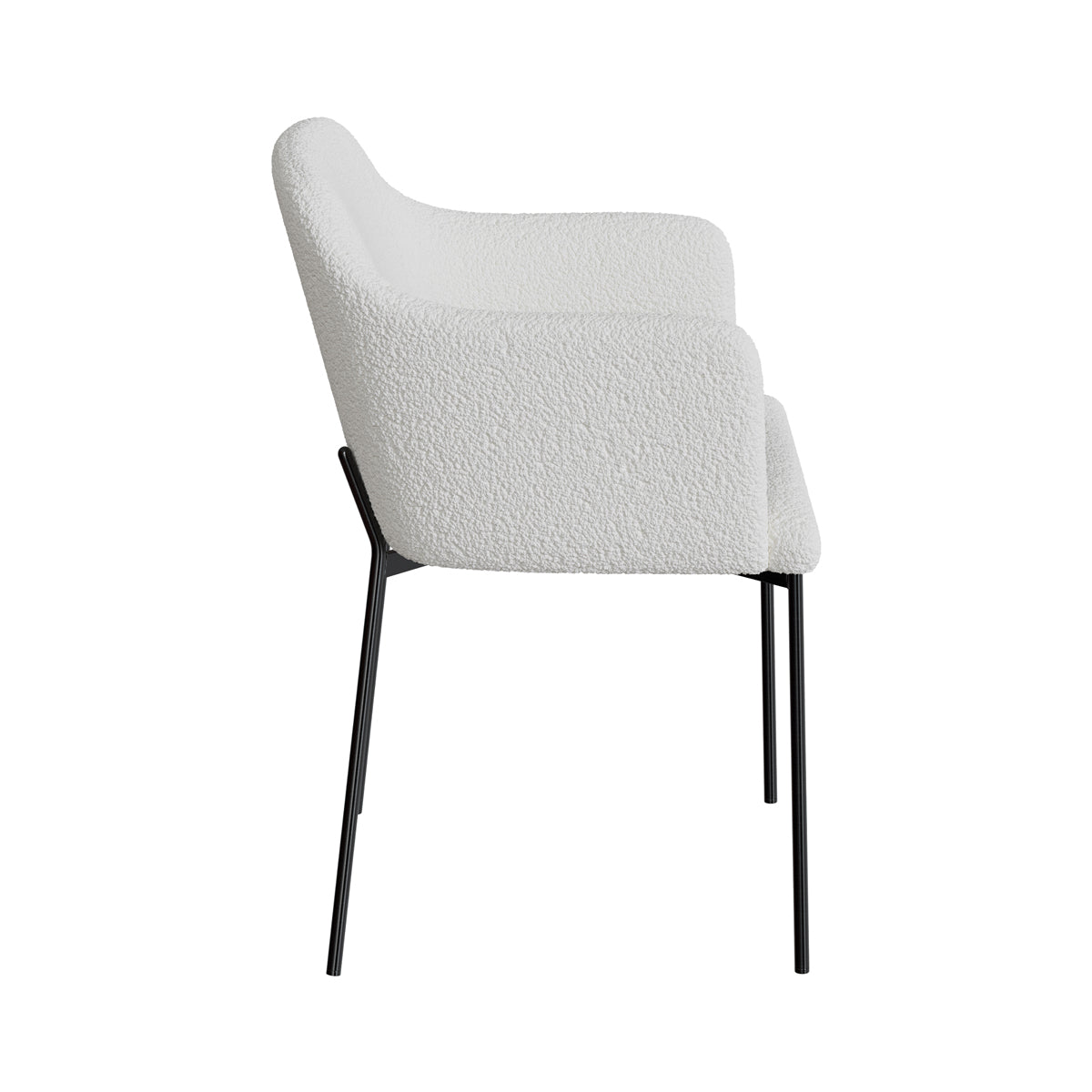 fauteuil effet laine bouclette blanc pieds metal glam