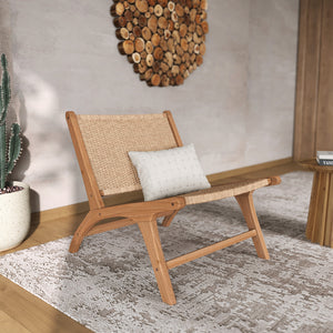 fauteuil en bois de teck et cordage en loom kilka rdv deco
